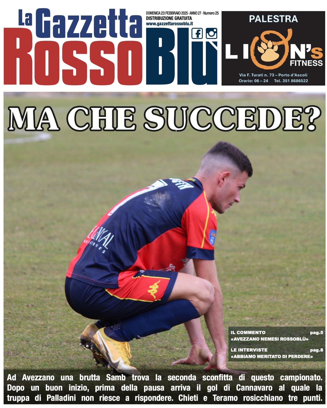 UN ANNO DI SAMB 🗓
Ripercorriamo tutte le tappe del campionato 2024/25 dell'U.S. Sambenedettese 🔴🔵
25^ giornata: la nostra prima pagina dopo Avezzano-Samb 📰