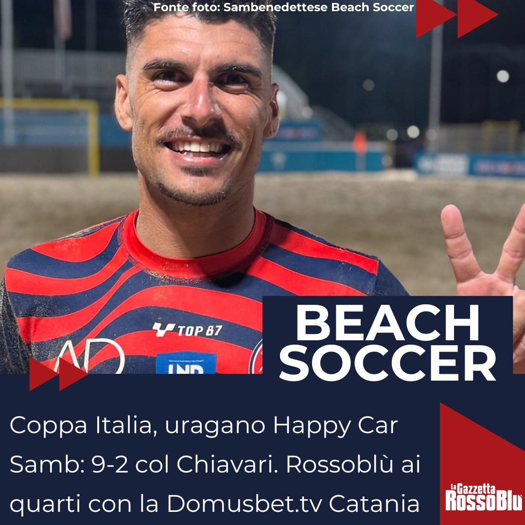 BEACH SOCCER ⚽️🏖
@sambenedettese_beach_soccer 🔴🔵, goleada col Chiavari. Ora, ai quarti di finale di Coppa Italia 🏆, sfida con la Domusbet.tv Catania
#coppaitalia #sambchiavari #beachsoccer #lnd #leganazionaledilettanti #bs #beachsoccerworldwide #grb #gazzettarossoblù #sambenedettesebeachsoccer #sambbeachsoccer #lagazzettarossoblù #happycar #happycarsamb