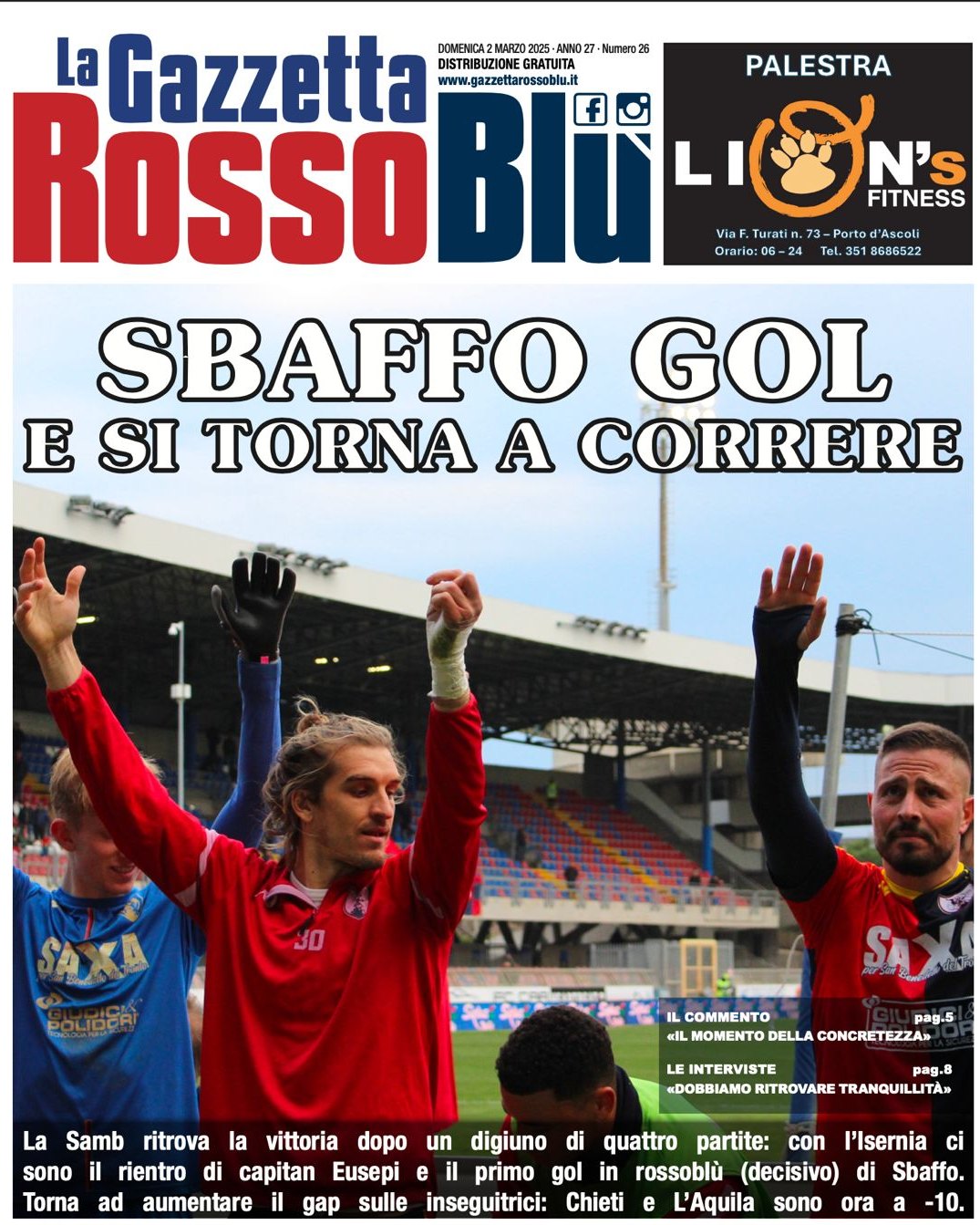 UN ANNO DI SAMB 🗓
Ripercorriamo tutte le tappe del campionato 2024/25 dell'@u.s.sambenedettese 🔴🔵
26^ giornata: la nostra prima pagina dopo Samb-Isernia 📰
#samise #sambisernia #unannodisamb #copertina #primapagina