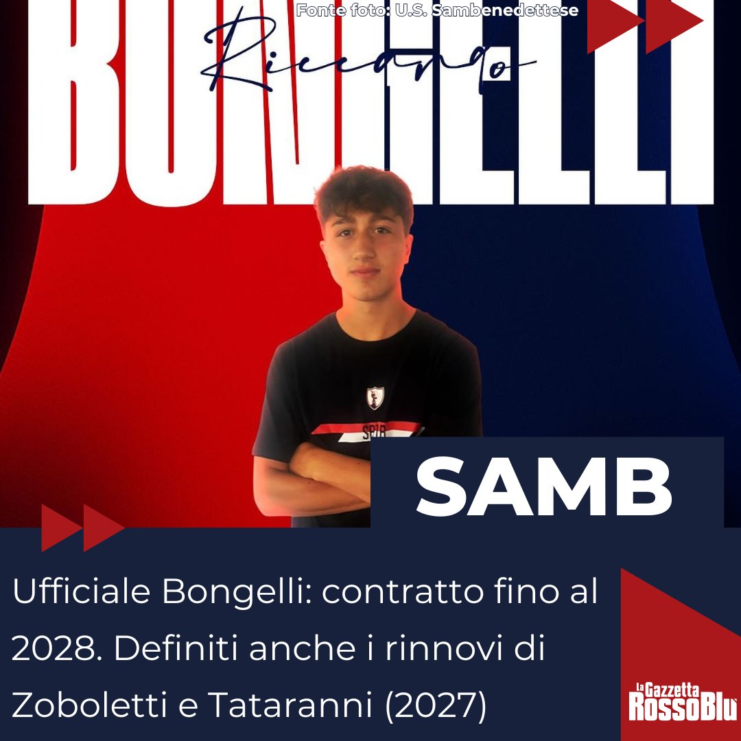 CALCIOMERCATO ⚽💰
@u.s.sambenedettese 🔴🔵, altre ufficialità: triennale per @bongelli_riccardo ✍🏻, rinnovo biennale per @alessandrozoboletti e @___flaviotataranni___
#riccardobongelli #bongelli #calciomercato #mercato #alessandrozoboletti #zoboletti #flaviotataranni #tataranni #seriec #legapro #grb #gazzettarossoblù #samb #sambenedettese #instagol #instafootball #instasoccer #lagazzettarossoblù #calcio #rossoblù