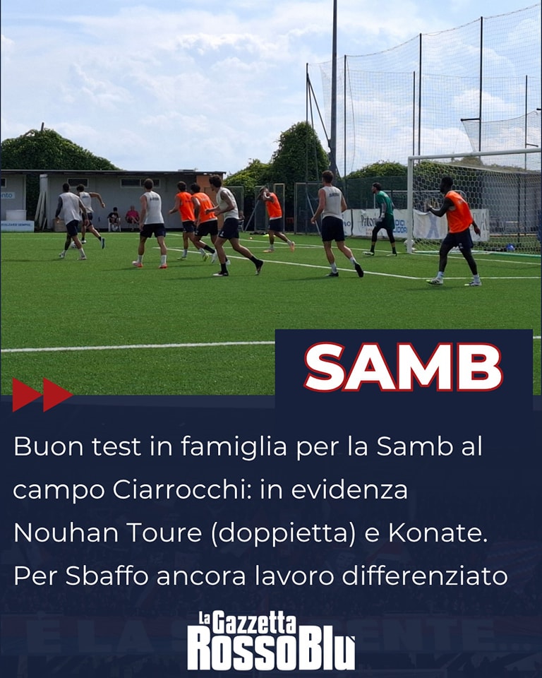 TEST🏃♂️
La @u.s.sambenedettese🔴🔵 conclude la settimana di lavoro con un test in famiglia al campo Ciarrocchi: in evidenza Nouhan Toure con una doppietta
#samb #rossoblu #grb #sambenedettese #seriecgironeb #calcio #lagazzettarossoblù #gironeb #legapro #gazzettarossoblù