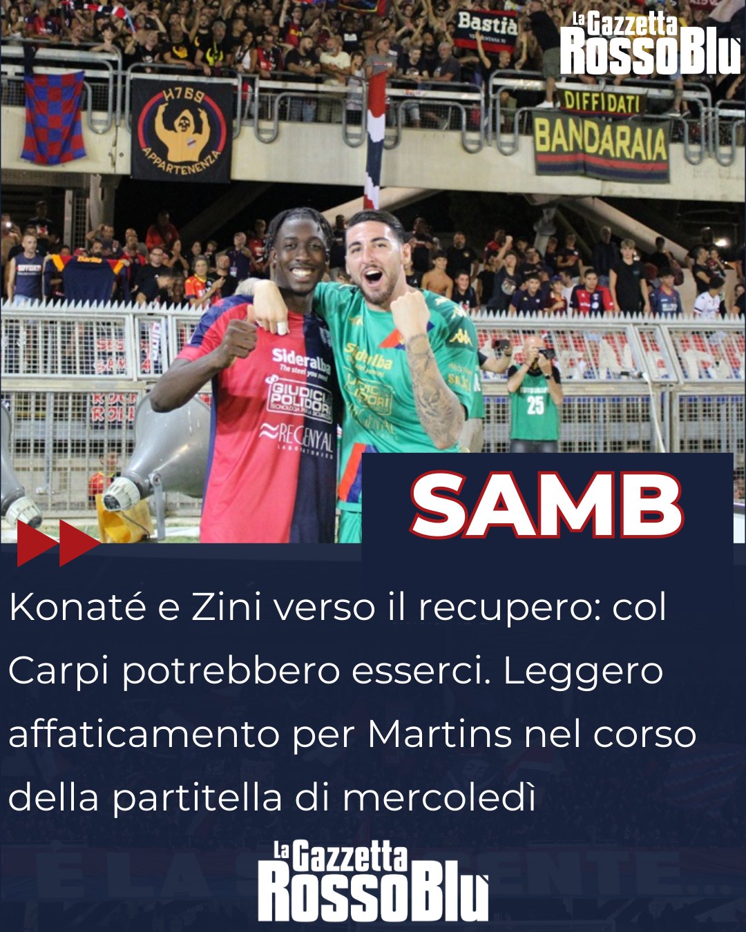 INFERMERIA 💢
@u.s.sambenedettese 🔴🔵, Zini e Konaté potrebbero tornare a disposizione per la sfida col Carpi 🔙
Lieve affaticamento per Martins 🔎, ma le sue condizioni non dovrebbero preoccupare lo staff rossoblù
#samcar #sambcarpi #grb #gazzettarossoblù #samb #sambenedettese #instagol #instafootball #lagazzettarossoblù #calcio #rossoblù #seriec #gironeb #legapro #seriecskywifi