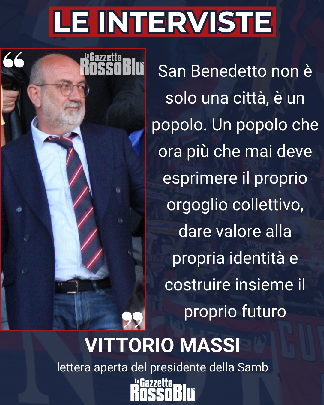 PRESIDENTE 💓
@u.s.sambenedettese 🔴🔵, la lettera aperta del presidente Vittorio Massi in vista del derby ✍🏻
#vittoriomassi #massi #ascsam #ascolisamb #derby #grb #gazzettarossoblù #samb #sambenedettese #instagol #instafootball #lagazzettarossoblù #calcio #rossoblù #seriec #gironeb #legapro #seriecskywifi