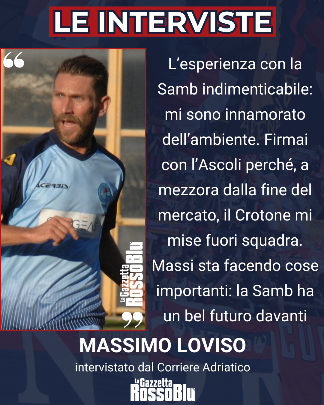 LOVISO 🎙
@u.s.sambenedettese 🔴🔵, le parole dell'ex Massimo Loviso al Corriere Adriatico
#massimoloviso #loviso #exsamb #ascsam #ascolisamb #derby #grb #gazzettarossoblù #samb #sambenedettese #instagol #instafootball #lagazzettarossoblù #calcio #rossoblù #seriec #gironeb #legapro #seriecskywifi