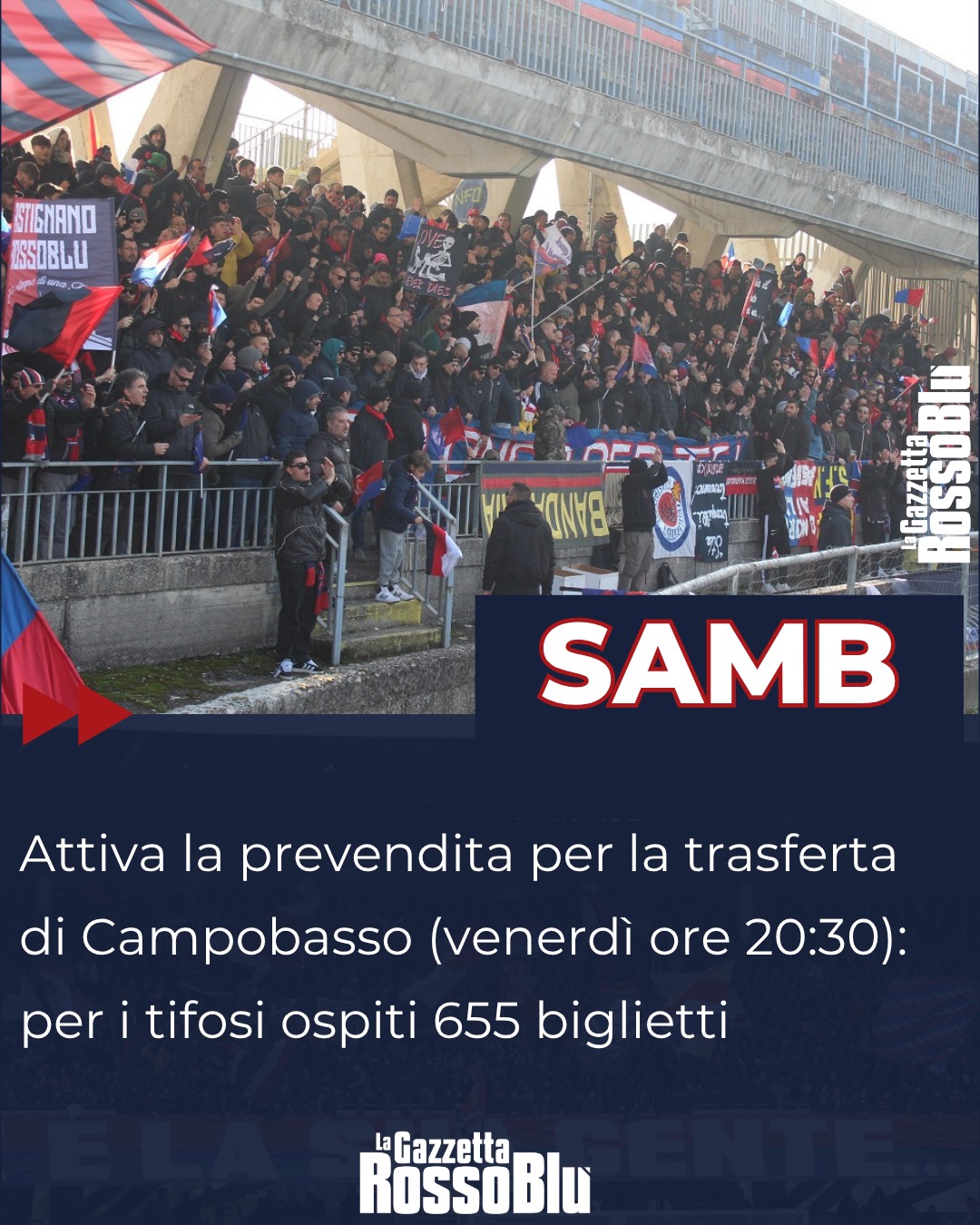 PREVENDITA 🎫

@u.s.sambenedettese 🔴🔵, già attiva la prevendita per Campobasso 🏟: 655 biglietti per i tifosi ospiti

#camsam #campobassosamb #prevendita #grb #gazzettarossoblù #samb #sambenedettese #instagol #instafootball #lagazzettarossoblù #calcio #rossoblù #seriec #gironeb #legapro #seriecskywifi