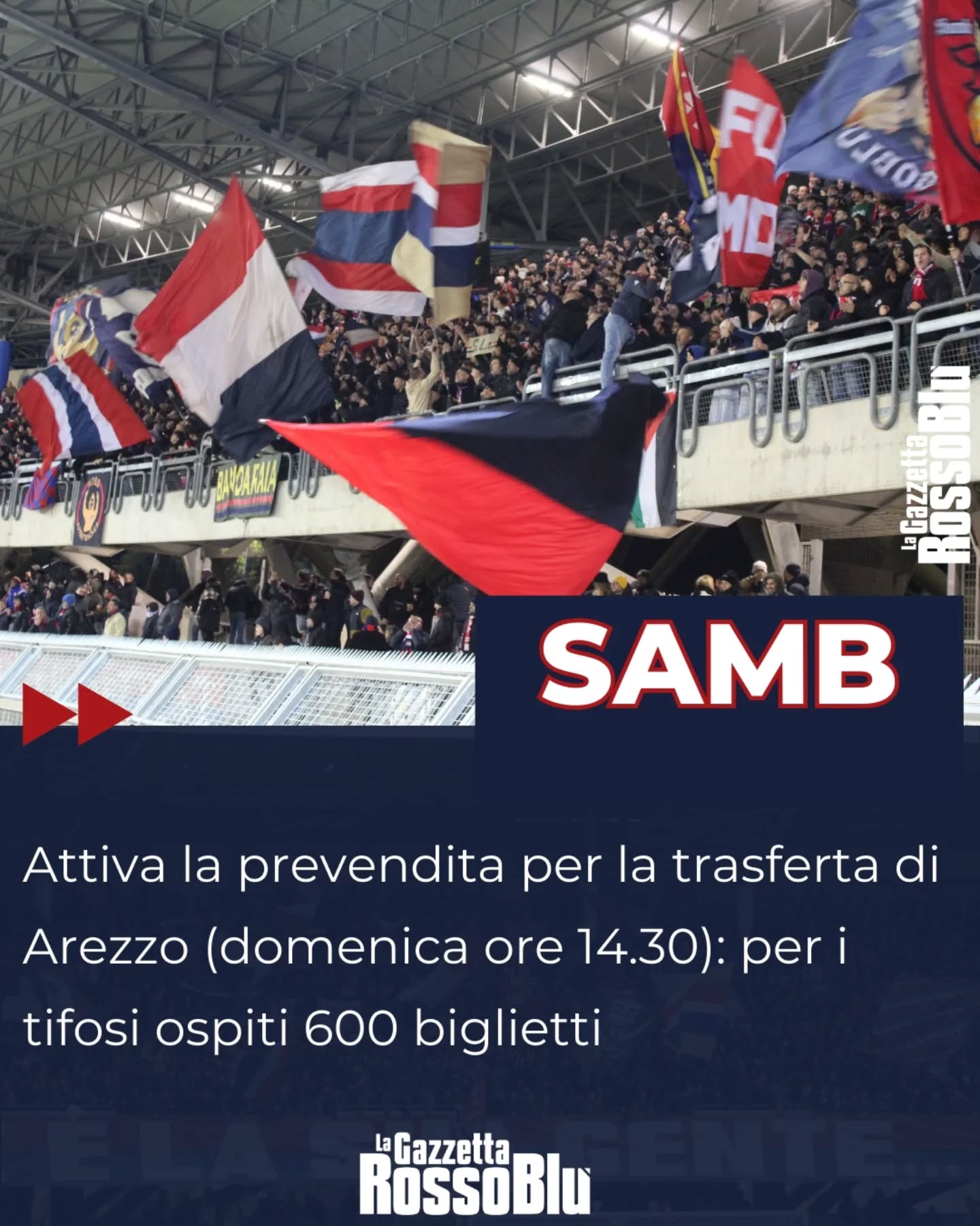 PREVENDITA 🎫

@u.s.sambenedettese 🔴🔵, attiva la prevendita per Arezzo 🏟: 600 biglietti per i tifosi ospiti

#aresam #arezzosamb #prevendita #grb #gazzettarossoblù #samb #sambenedettese #instagol #instafootball #lagazzettarossoblù #calcio #rossoblù #seriec #gironeb #legapro #seriecskywifi
