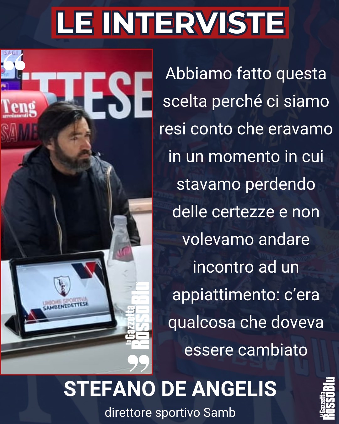 DE ANGELIS 🎙

@u.s.sambenedettese 🔴🔵, le parole del direttore sportivo Stefano De Angelis

#stefanodeangelis #deangelis #grb #gazzettarossoblù #samb #sambenedettese #instagol #instafootball #lagazzettarossoblù #calcio #rossoblù #seriec #gironeb #legapro #seriecskywifi
