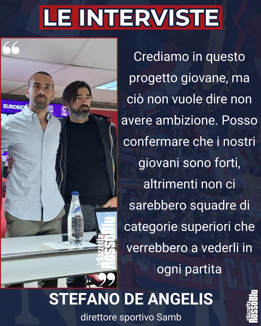DE ANGELIS 🎙

@u.s.sambenedettese 🔴🔵, le parole del d.s. Stefano De Angelis

#stefanodeangelis #deangelis #grb #gazzettarossoblù #samb #sambenedettese #instagol #instafootball #lagazzettarossoblù #calcio #rossoblù #seriec #gironeb #legapro #seriecskywifi
