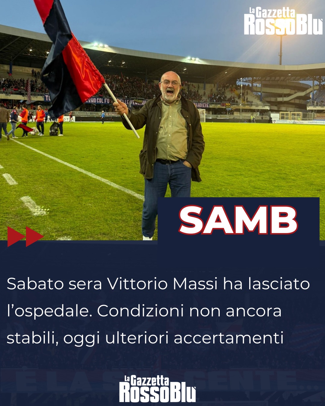 PRESIDENTE

@u.s.sambenedettese 🔴🔵, Vittorio Massi ha lasciato sabato sera l'ospedale Madonna del Soccorso

Situazione ancora non stabile per il presidente rossoblù, che oggi si sottoporrà ad ulteriori accertamenti

#vittoriomassi #massi #ospedalemadonnadelsoccorso #grb #gazzettarossoblù #samb #sambenedettese #instagol #instafootball #lagazzettarossoblù #calcio #rossoblù #seriec #gironeb #legapro #seriecskywifi