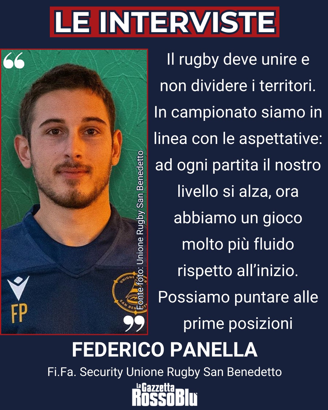 RUGBY 🏉

@unione_rugby_samb 🔴🔵, le parole di Federico Panella 🎙, tra i protagonisti di questa prima parte di stagione 📈

#federicopanella #panella #unionerugbysanbenedetto #ursbt #unionerugbysbt #fifasecurity #rugby #seriea #grb #gazzettarossoblù #lagazzettarossoblù