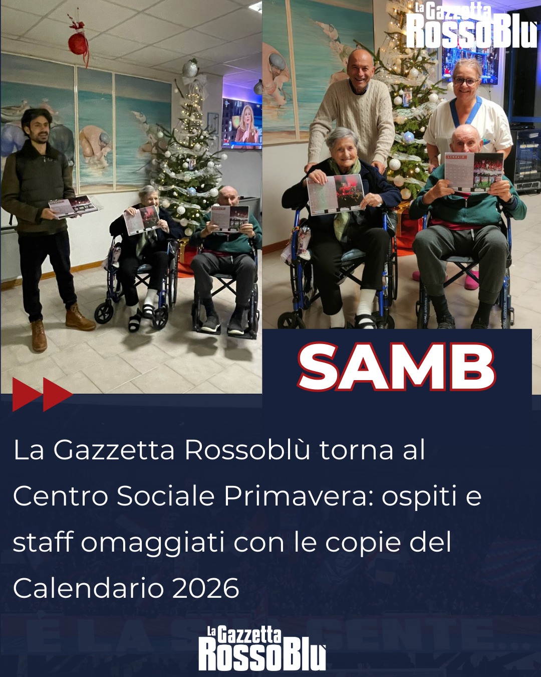 GAZZETTA 💓 CENTRO PRIMAVERA

In occasione delle festività natalizie la Gazzetta Rossoblù è tornata a far visita al Centro Sociale Primavera: per ospiti e staff le copie del Calendario 2026 🗓

#calendario2026 #calendario #lagazzettarossoblù #grb #centrosocialeprimavera #centroprimavera @sbt.tourism #sanbenedettodeltronto #sanbenedetto