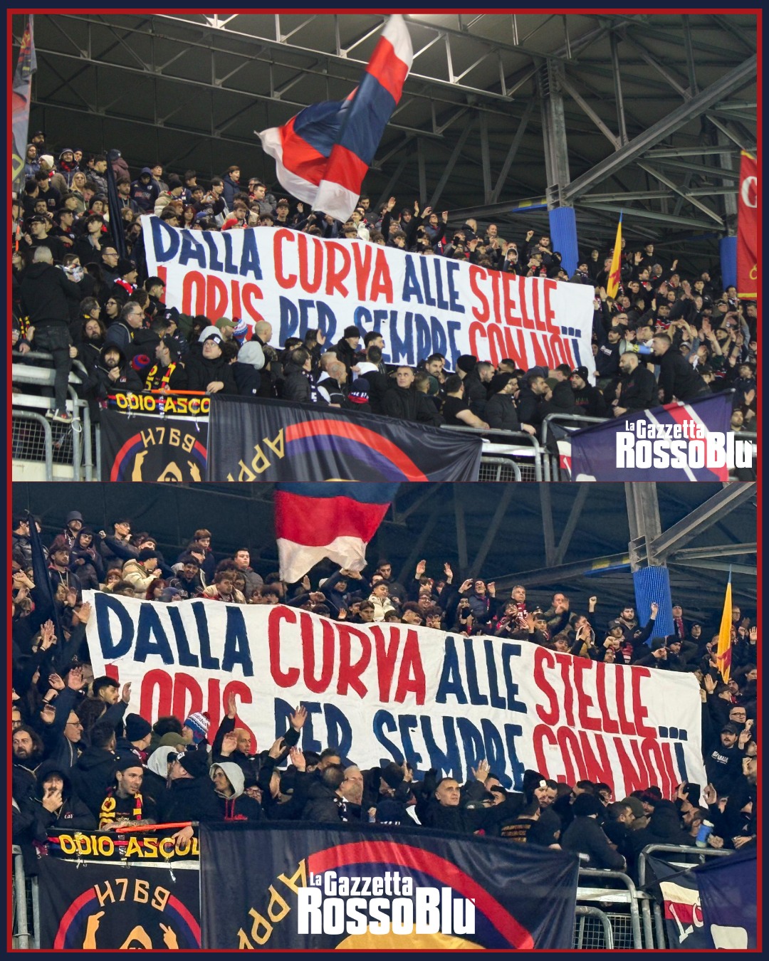LORIS 🔴🔵

12 anni senza Loris Cocchieri 🙏🏻: il grande tifoso rossoblù, venuto a mancare il 22 dicembre 2013 a soli 24 anni, è stato ricordato come sempre dalla Curva Nord Massimo Cioffi

#samvis #sambvispesaro #curvanordmassimocioffi #curvanord #fototifo #loriscocchieri #loris #grb #lagazzettarossoblù #cnmc #stadiorivieradellepalme #rivieradellepalme #samb #sambenedettese #seriec #gironeb #legapro