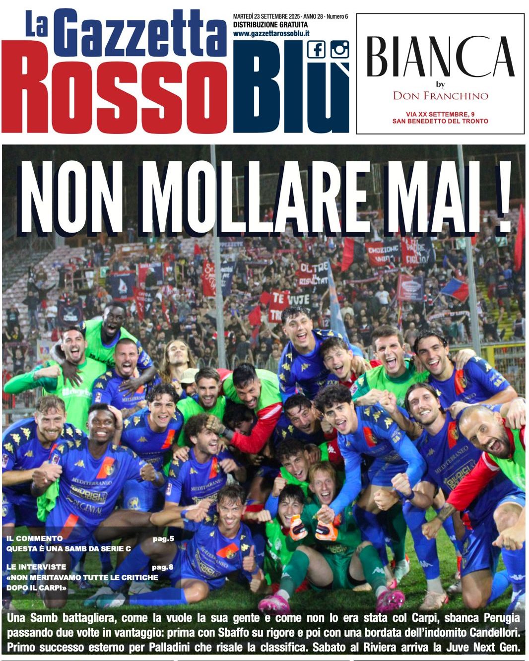 IL 2025 ROSSOBLÙ 🗓

Fino a Capodanno 🎆, una prima pagina della Gazzetta 🔴🔵 per ogni mese del 2025 📰 che sta per concludersi.

Settembre: Perugia-Samb 1-2 (23 settembre 2025)

@u.s.sambenedettese #2025rossoblù #primapagina #copertina #grb #gazzettarossoblù #samb #sambenedettese #instagol #instafootball #lagazzettarossoblù #calcio #rossoblù #seriec #gironeb #legapro #seriecskywifi #persam #perugiasamb