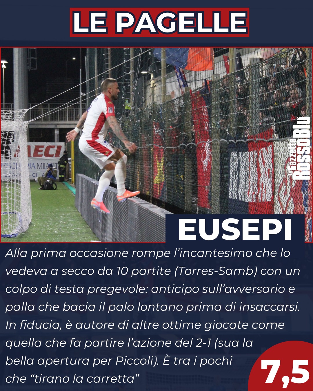 CAPITANO ©

Umberto Eusepi è tra i pochi a "tirare la carretta" anche in questo momento particolarmente delicato per l'@u.s.sambenedettese 🔴🔵

Il capitano, tornato al gol 🎯 dopo un lungo digiuno (10 partite) è stato tra i migliori nella partita di domenica col Bra 🏟

#brasam #brasamb #pagelle #umbertoeusepi #eusepi @umbertoeusepi_fanpage #grb #gazzettarossoblù #samb #sambenedettese #instagol #instafootball #lagazzettarossoblù #calcio #rossoblù #seriec #gironeb #legapro #seriecskywifi
