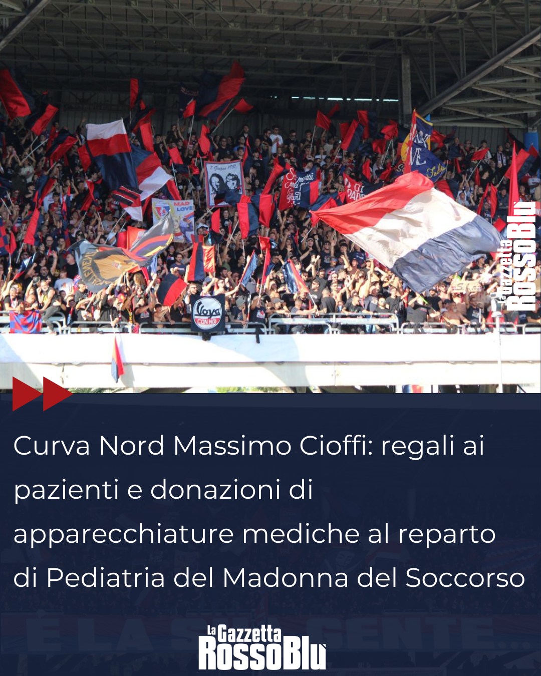 L'INIZIATIVA 👏🏻

La bellissima iniziativa della Curva Nord Massimo Cioffi 🔴🔵: regali ai pazienti e donazioni di apparecchiature mediche al reparto di Pediatria del Madonna del Soccorso 🏥

#curvanordmassimocioffi #curvanord #tifoseria #samb #sambenedettese #pediatria #ospedalemadonnadelsoccorso #ospedalesanbenedettodeltronto #sanbenedettodeltronto #sanbenedetto #sbt #grb #lagazzettarossoblù