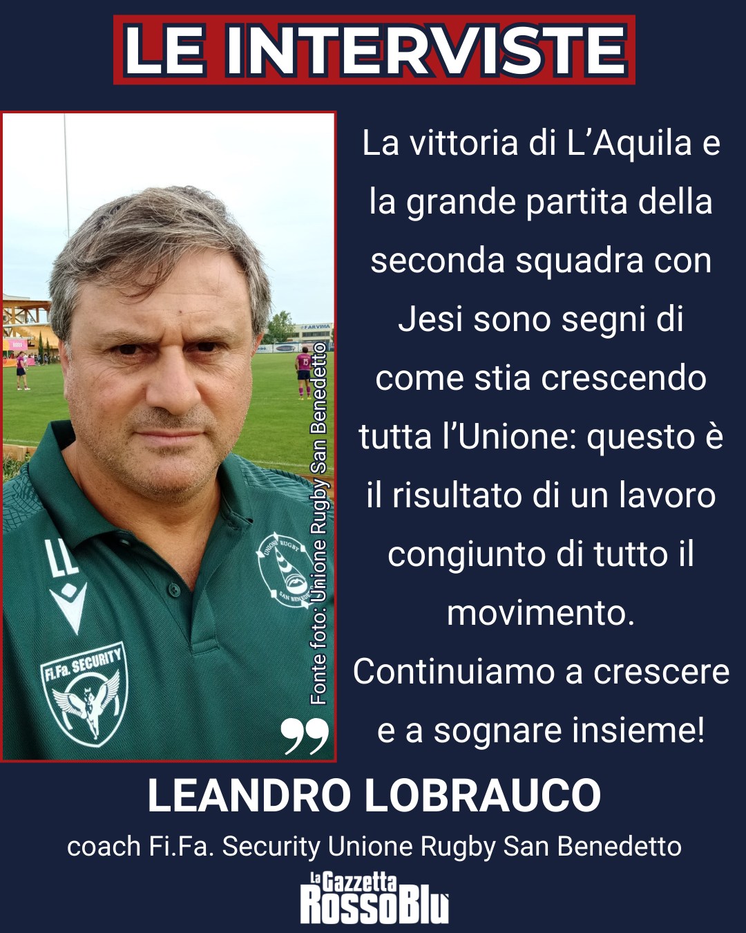 RUGBY 🏉

@unione_rugby_samb 🔴🔵, le parole di coach @leandrolobrauco 🎙 sulla crescita di tutto il movimento Unione tra prima e seconda squadra 📈

#leandrolobrauco #lobrauco #unionerugbysanbenedetto #ursbt #unionerugbysbt #fifasecurity #rugby #seriea #grb #gazzettarossoblù #lagazzettarossoblù