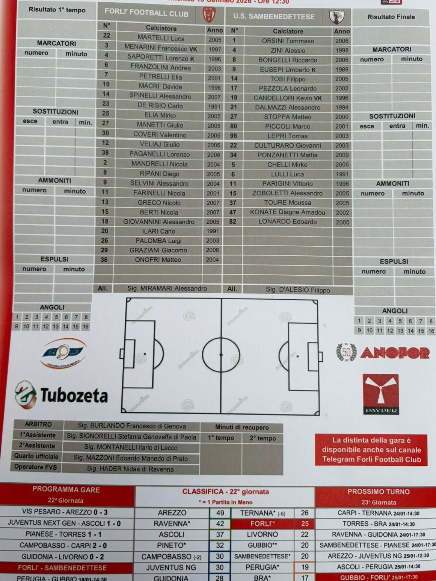 FORLÌ-SAMB

Le formazioni ufficiali: D'Alesio schiera dall'inizio Lepri e Stoppa👌. Parigini e Lonardo dalla panchina

#forlisamb #seriec #samb