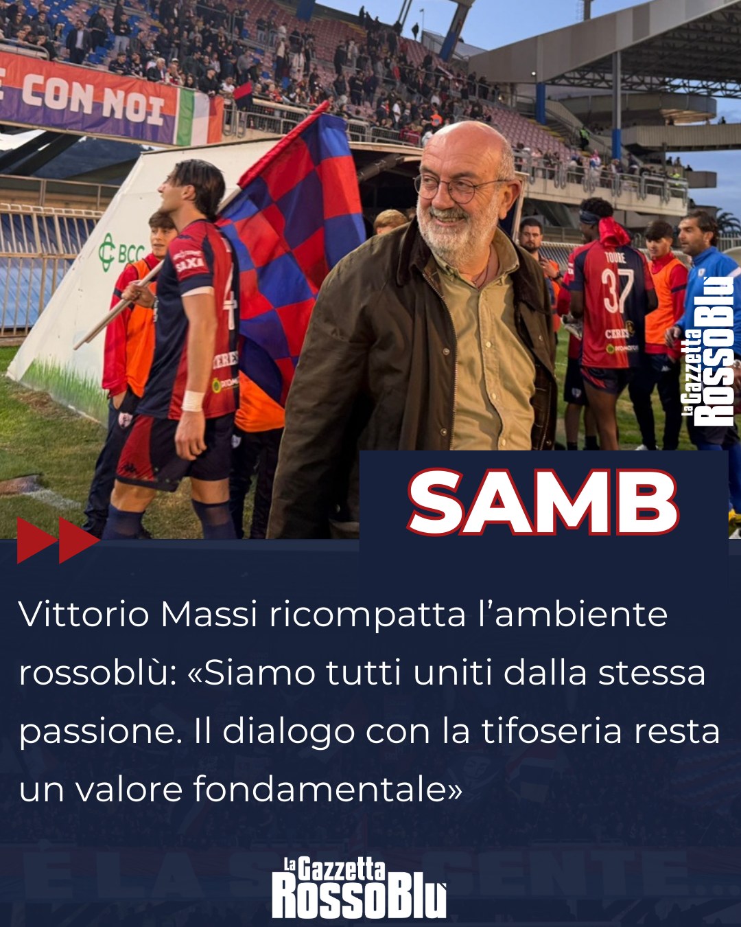 TUTTI UNITI 🤝🏻

@u.s.sambenedettese 🔴🔵, il presidente Vittorio Massi lancia un messaggio per ricompattare l'ambiente rossoblù 🎙: «Siamo tutti uniti dalla stessa passione»

#vittoriomassi #massi #grb #gazzettarossoblù #samb #sambenedettese #instagol #instafootball #lagazzettarossoblù #calcio #rossoblù #seriec #gironeb #legapro #seriecskywifi