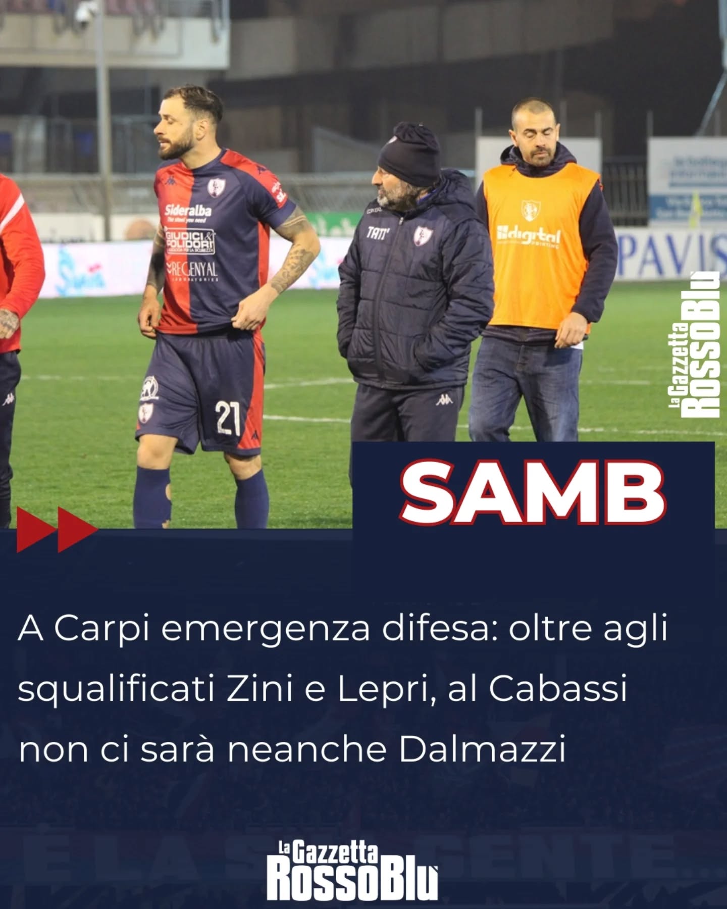 VIGILIA ⏳

@u.s.sambenedettese 🔴🔵, per la sfida sul campo del Carpi non ci saranno gli squalificati Zini e Lepri; out anche Dalmazzi, colpito da un virus intestinale❌

#carsm #carpisamb #grb #gazzettarossoblù #samb sambenedettese instagol instafootball lagazzettarossoblù calcio rossoblù seriec gironeb legapro seriecskywifi