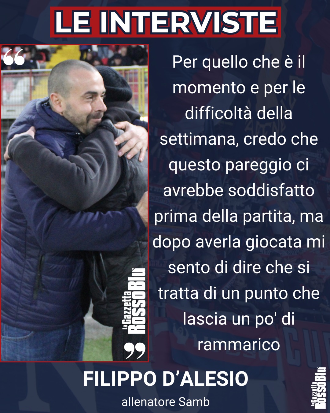 MISTER 🎙

@u.s.sambenedettese 🔴🔵, le parole di Filippo D'Alesio dopo il pareggio di Carpi 🏟

#carsam #carpisamb #filippodalesio #dalesio #grb #gazzettarossoblù #samb #sambenedettese #instagol #instafootball #lagazzettarossoblù #calcio #rossoblù #seriec #gironeb #legapro #seriecskywifi