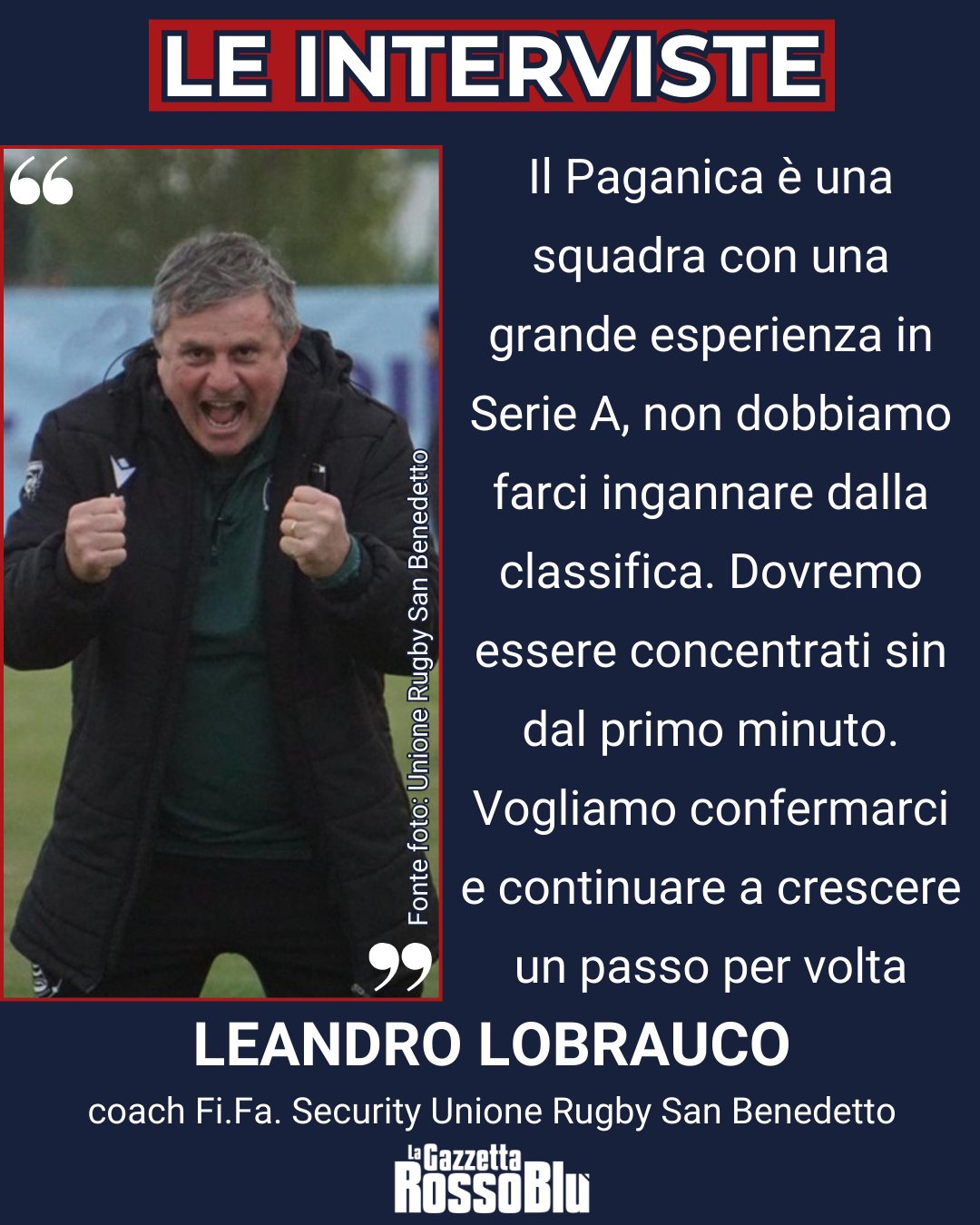 RUGBY 🏉

@unione_rugby_samb 🔴🔵, le parole di coach @leandrolobrauco 🎙 in vista del match col Paganica 🏟

#ursbtpaganica #leandrolobrauco #lobrauco #unionerugbysanbenedetto #ursbt #unionerugbysbt #fifasecurity #rugby #seriea #grb #gazzettarossoblù #lagazzettarossoblù