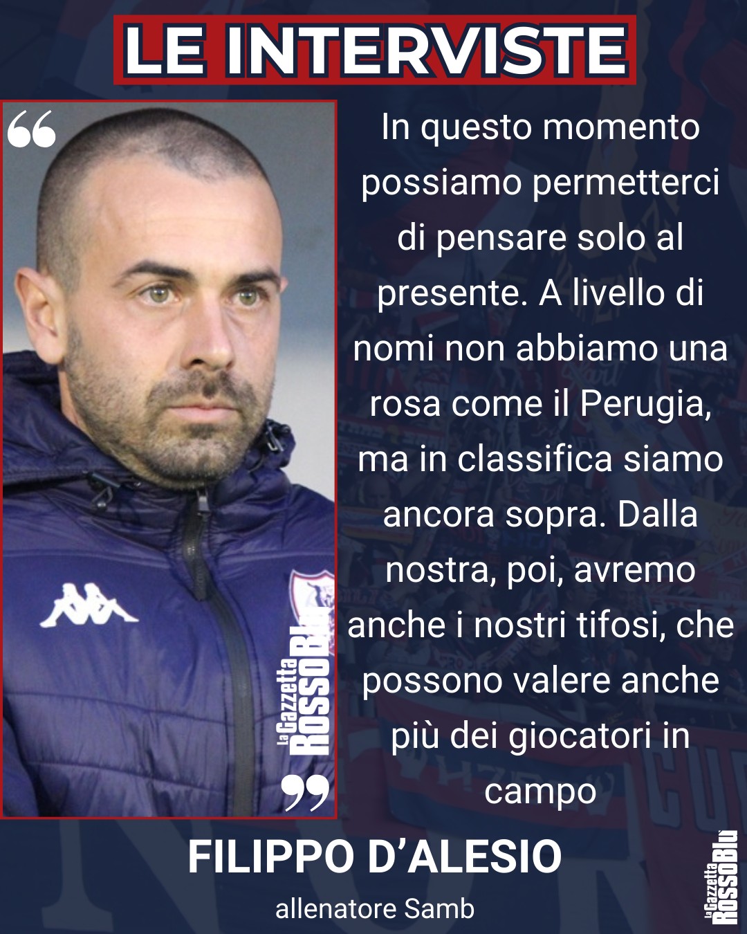 MISTER 🎙

@u.s.sambenedettese 🔴🔵, le parole di mister Filippo D'Alesio alla vigilia del match col Perugia 🏟

#samper #sambperugia #filippodalesio #dalesio #grb #gazzettarossoblù #samb #sambenedettese #instagol #instafootball #lagazzettarossoblù #calcio #rossoblù #seriec #gironeb #legapro #seriecskywifi