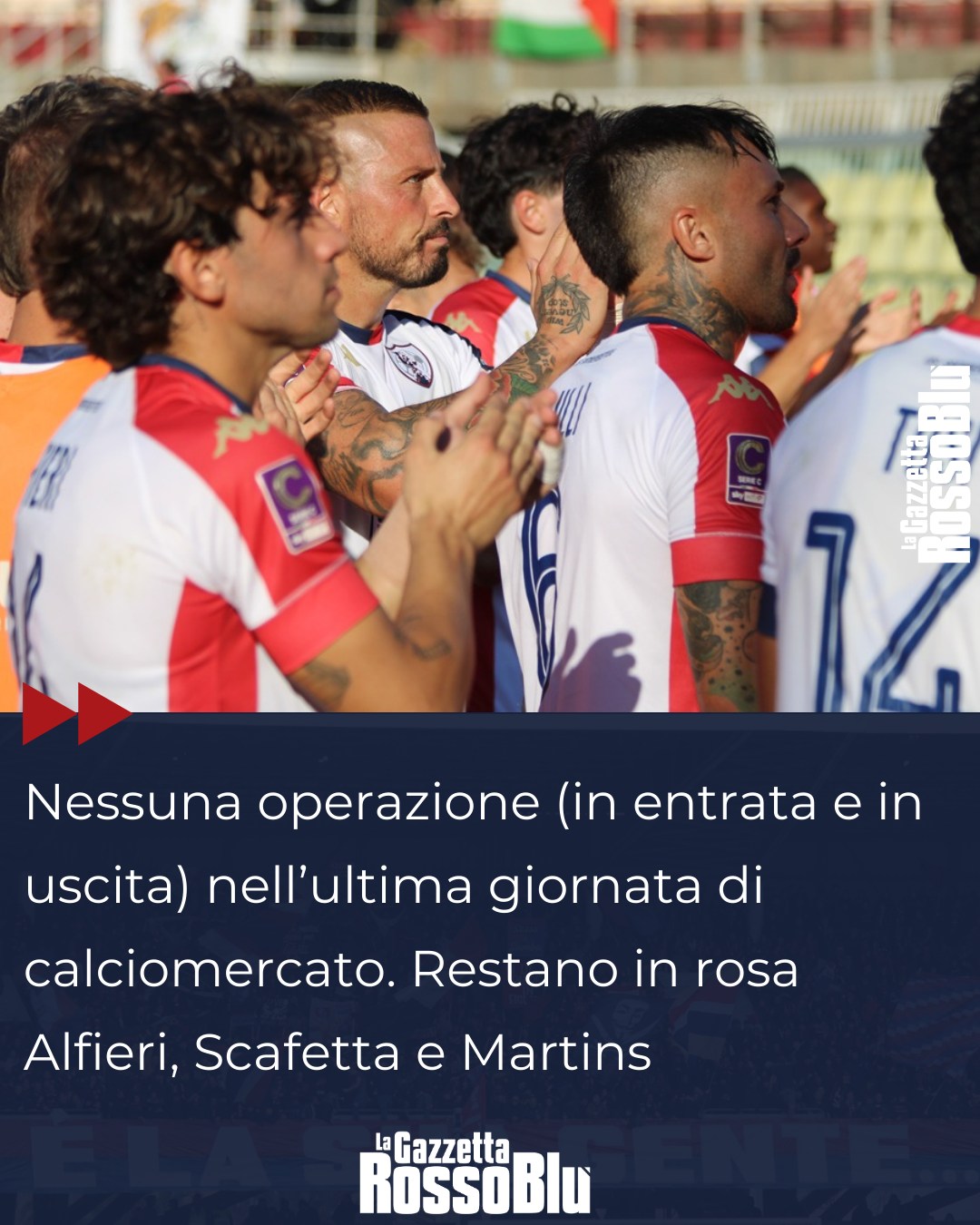 CALCIOMERCATO ⚽💰

Nessuna operazione per l'@u.s.sambenedettese 🔴🔵 nell'ultima giornata di calciomercato ❌

Restano in rosa, almeno per ora, Alfieri, Scafetta e Martins, anche se ai margini del progetto tecnico di mister D'Alesio

#calciomercato #mercato #grb #gazzettarossoblù #samb #sambenedettese #instagol #instafootball #lagazzettarossoblù #calcio #rossoblù #seriec #gironeb #legapro #seriecskywifi
