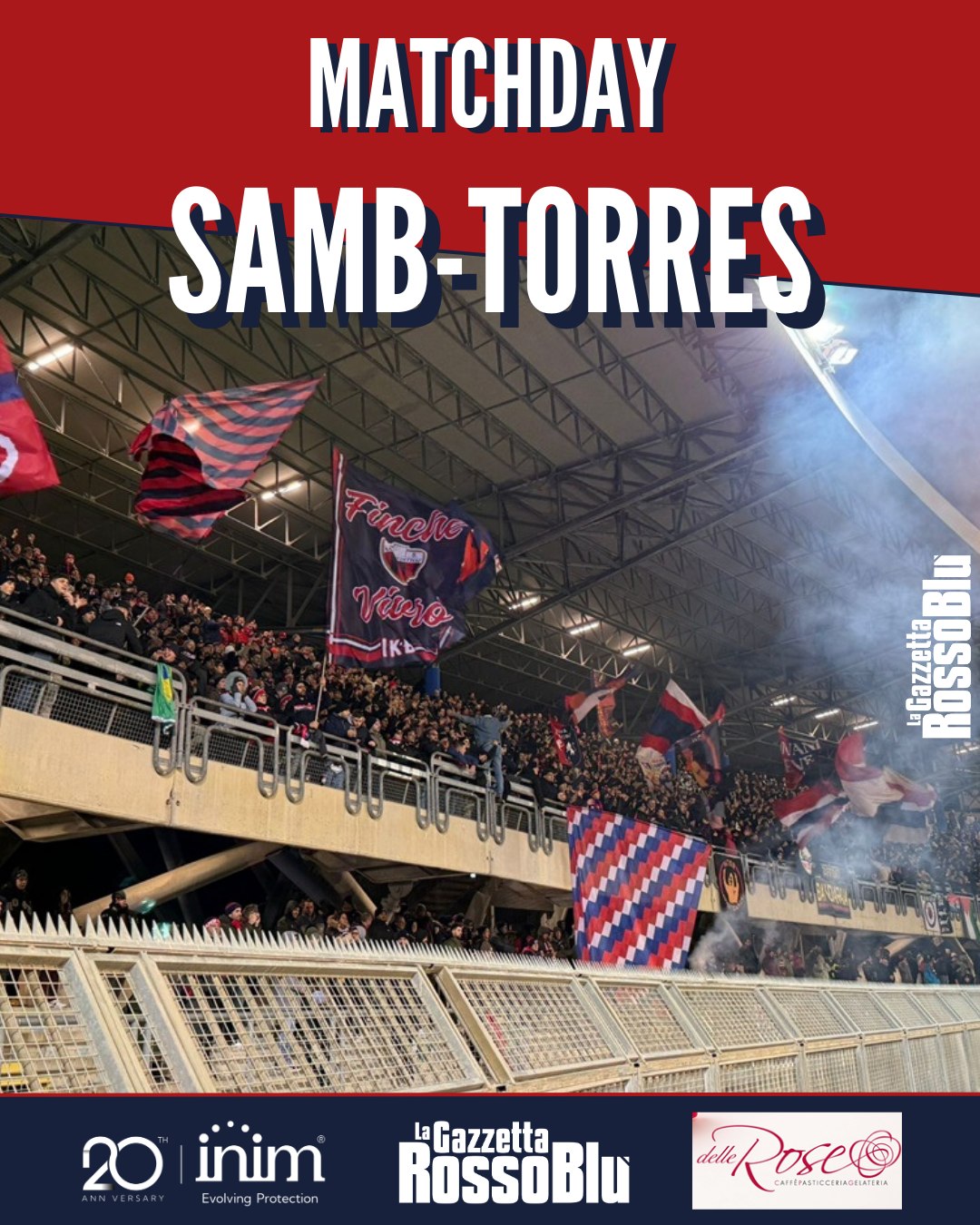 MATCHDAY ❗

27^ giornata 🗓 del girone B di Serie C Sky Wifi: l'@u.s.sambenedettese 🔴🔵 affronta la Torres in un importantissimo scontro diretto. Fischio d'inizio alle 14:30 al Riviera delle Palme 🏟

#samtor #sambtorres #stadiorivieradellepalme #grb #gazzettarossoblù #samb #sambenedettese #instagol #instafootball #lagazzettarossoblù #calcio #rossoblù #seriec #gironeb #legapro #seriecskywifi