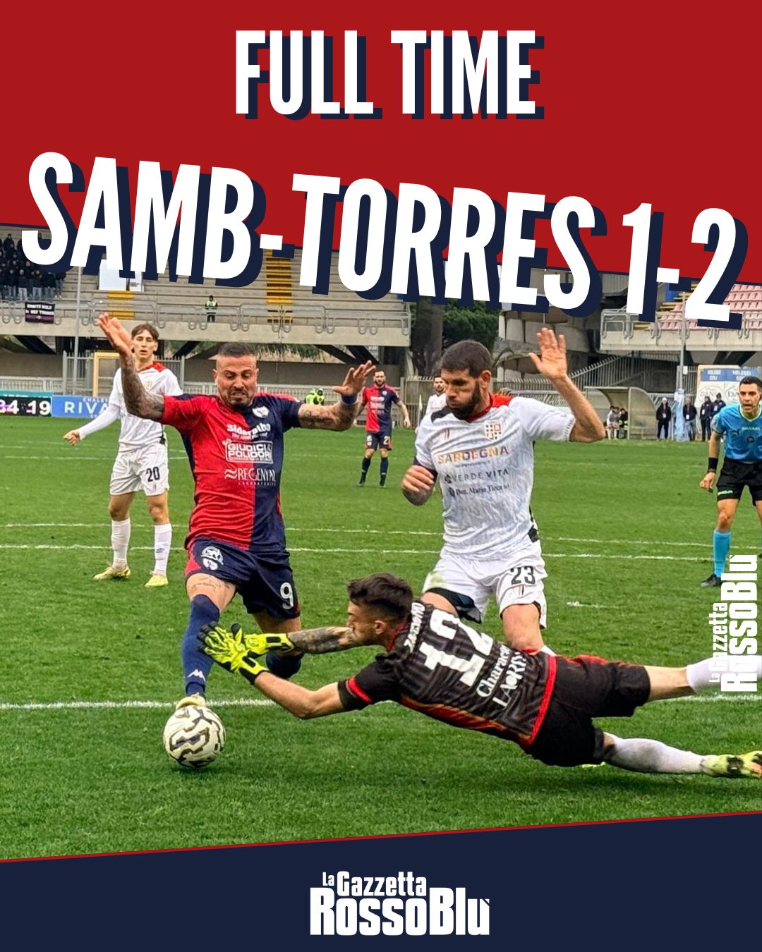 FINITA ❗❗

L'@u.s.sambenedettese viene sconfitta anche dalla Torres: al Riviera non basta il gol su rigore di Eusepi, finisce 2-1 per i sardi ❌

#samtor #sambtorres #stadiorivieradellepalme #grb #gazzettarossoblù #samb #sambenedettese #instagol #instafootball #lagazzettarossoblù #calcio #rossoblù #seriec #gironeb #legapro #seriecskywifi