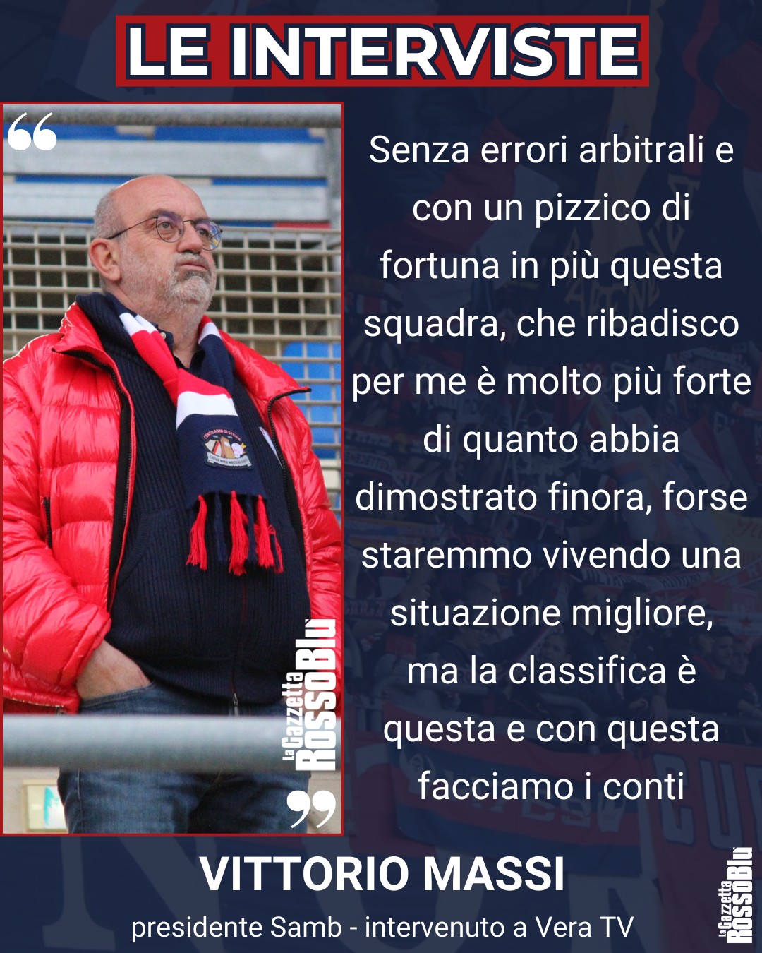MASSI 🎙

@u.s.sambenedettese 🔴🔵, il presidente Vittorio Massi ha piena fiducia nella squadra

#vittoriomassi #massi #grb #gazzettarossoblù #samb #sambenedettese #instagol #instafootball #lagazzettarossoblù #calcio #rossoblù #seriec #gironeb #legapro #seriecskywifi