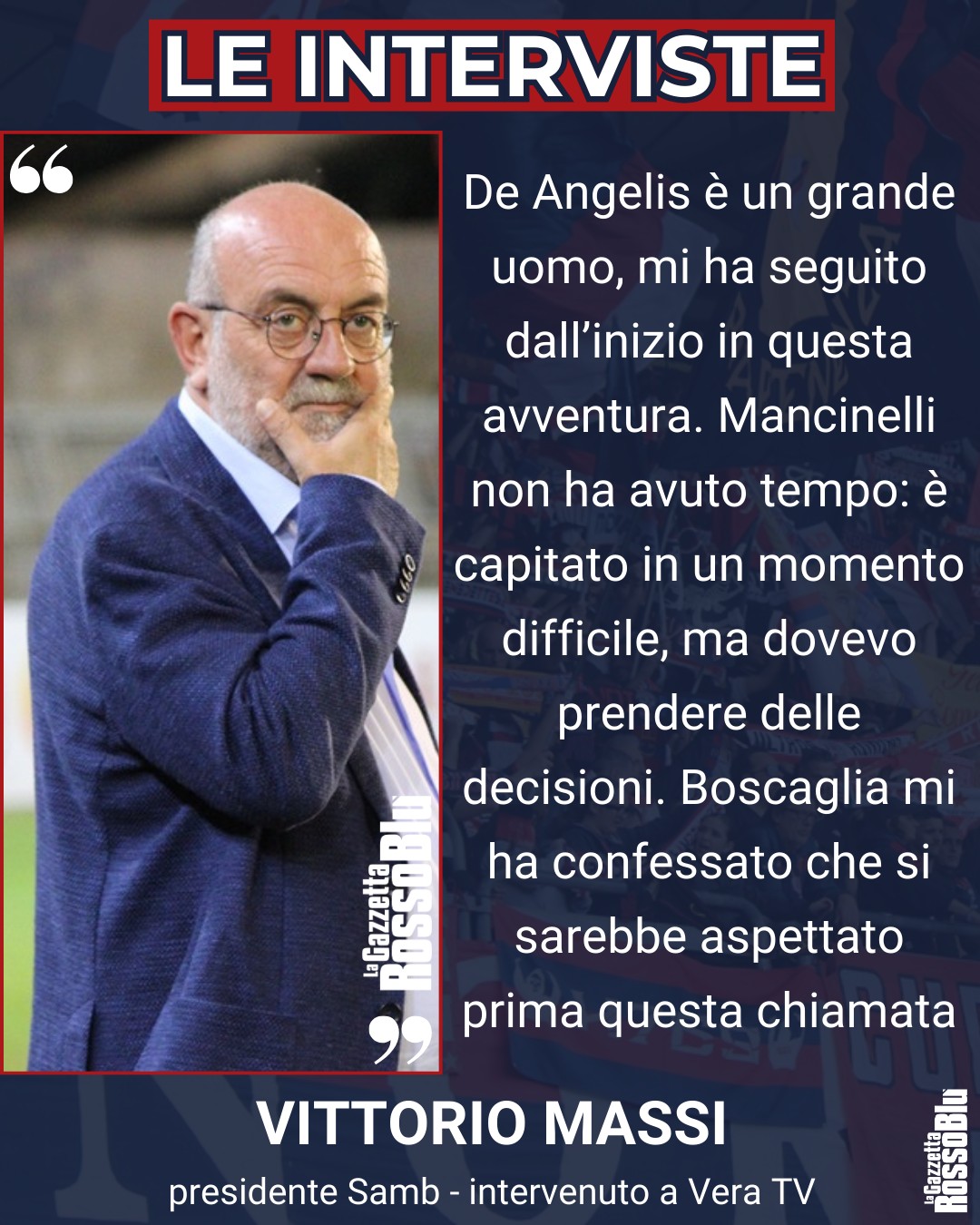 MASSI 🎙

Il rapporto con De Angelis e Mancinelli e l'arrivo di Boscaglia ✍🏻: le parole del presidente dell'@u.s.sambenedettese 🔴🔵 Vittorio Massi

#vittoriomassi #massi #robertoboscaglia #boscaglia #stefanodeangelis #deangelis #marcomancinelli #mancinelli #grb #gazzettarossoblù #samb #sambenedettese #instagol #instafootball #lagazzettarossoblù #calcio #rossoblù #seriec #gironeb #legapro #seriecskywifi