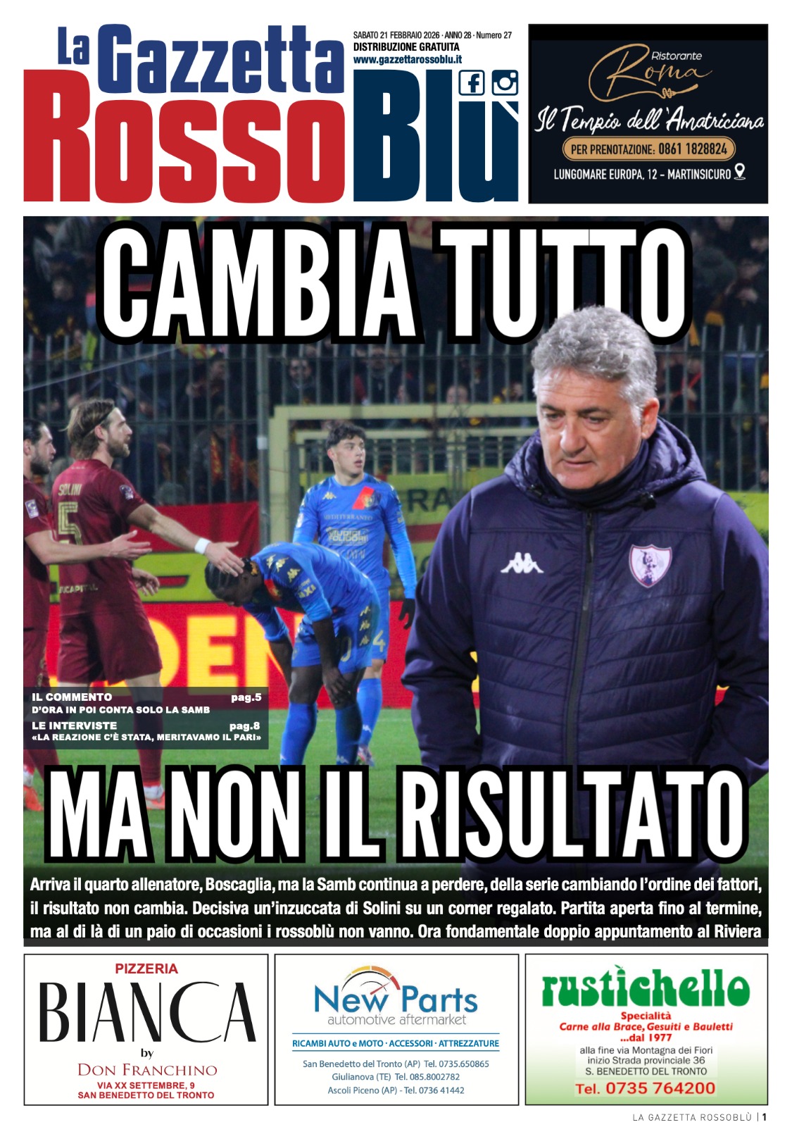 Serie C girone B - 28^ giornata
Ravenna-Samb 🏟
La nostra prima pagina 📰

#ravsam #ravennasamb #stadiobrunobenelli #copertina #primapagina #grb #gazzettarossoblù #samb #sambenedettese #instagol #instafootball #lagazzettarossoblù #calcio #rossoblù #seriec #gironeb #legapro #seriecskywifi