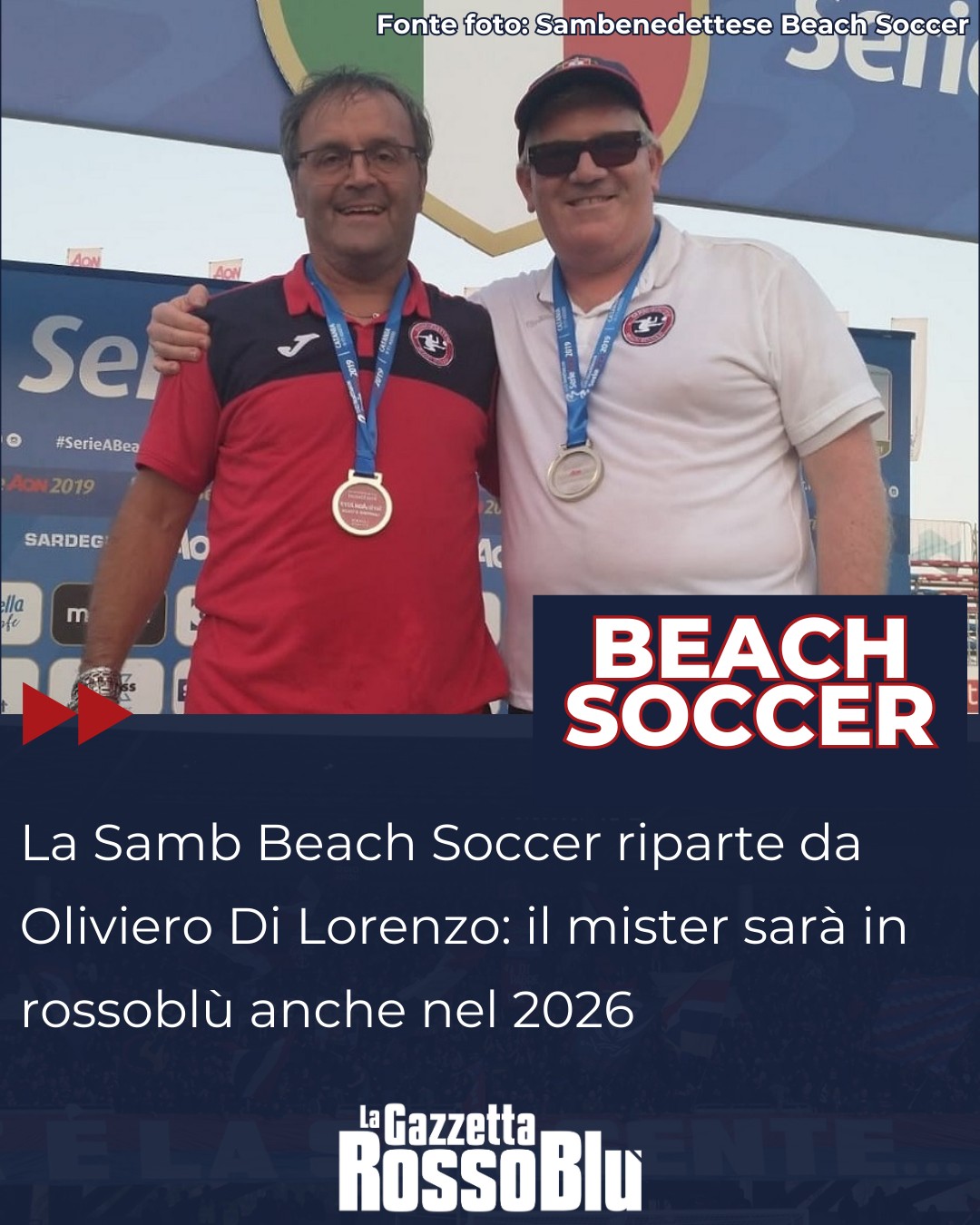 BEACH SOCCER ⚽🏖

La @sambenedettese_beach_soccer 🔴🔵 e mister Oliviero Di Lorenzo ancora insieme nella prossima stagione ✍🏻

#beachsoccer #sbs #olivierodilorenzo #dilorenzo #beachsoccer #lnd #leganazionaledilettanti #bs #grb #gazzettarossoblù #sambenedettesebeachsoccer #sambbeachsoccer #lagazzettarossoblù #happycarsamb