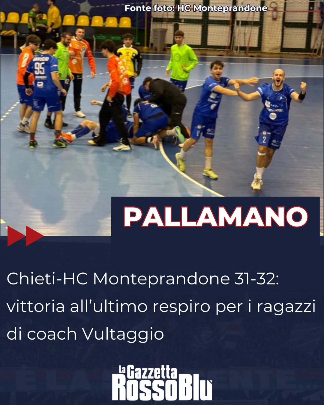 PALLAMANO 🤾‍♂

@hc_monteprandone, vittoria al cardiopalma a Chieti: i ragazzi di coach Vultaggio passano 32-31 ✅

#chietimonteprandone #pallamano #handball #serieasilver #pallamanomonteprandone #hcmonteprandone #monteprandone #grb #lagazzettarossoblù