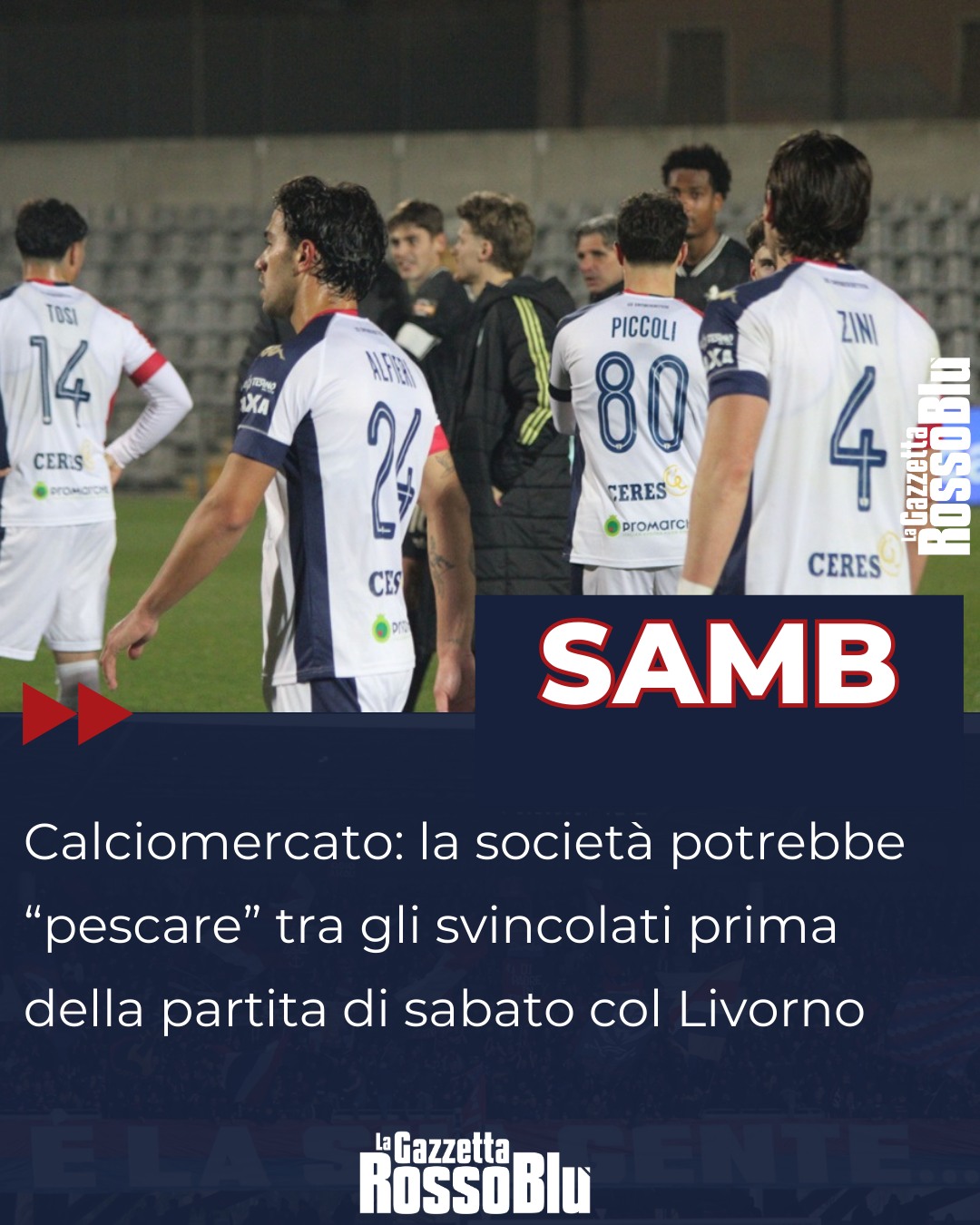 CALCIOMERCATO ⚽💰

L'@u.s.sambenedettese 🔴🔵 potrebbe attingere dagli svincolati per rinforzare la rosa a disposizione del neoallenatore Roberto Boscaglia

#calciomercato #mercato #grb #gazzettarossoblù #samb #sambenedettese #instagol #instafootball #lagazzettarossoblù #calcio #rossoblù #seriec #gironeb #legapro #seriecskywifi
