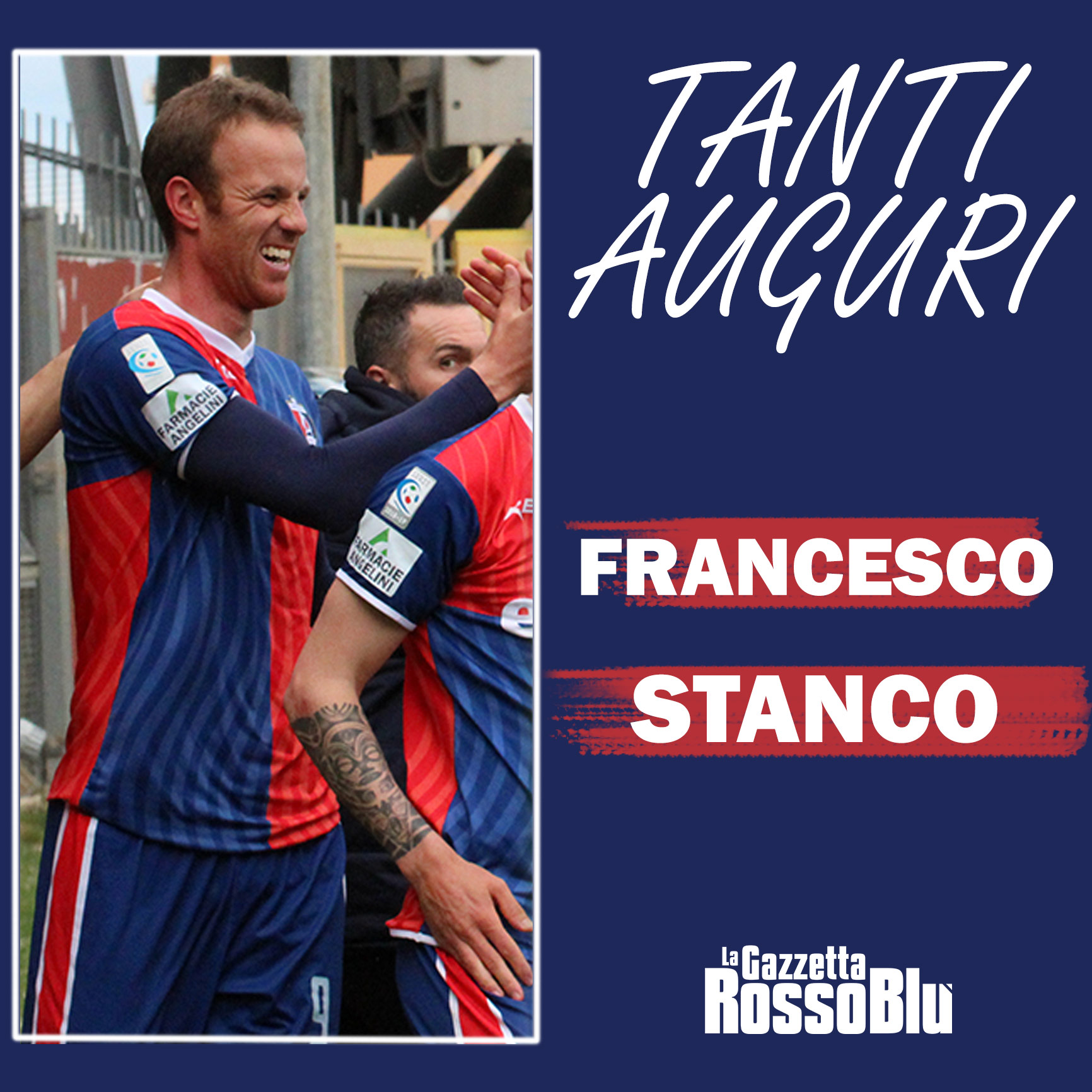 AUGURI FRANCESCO 🎉

Protagonista in una stagione molto difficile (12 gol in Serie C nel 2018/19), compie oggi 39 anni l'ex Samb 🔴🔵 @francescostanco. Tanti auguri!

#francescostanco #stanco #exsamb #grb #gazzettarossoblù #samb #sambenedettese #instagol #instafootball #lagazzettarossoblù #calcio #rossoblù #seriec #gironeb #legapro #seriecskywifi
#happybirthday #birthday #bday #happybday #buoncompleanno #compleanno #tantiauguri