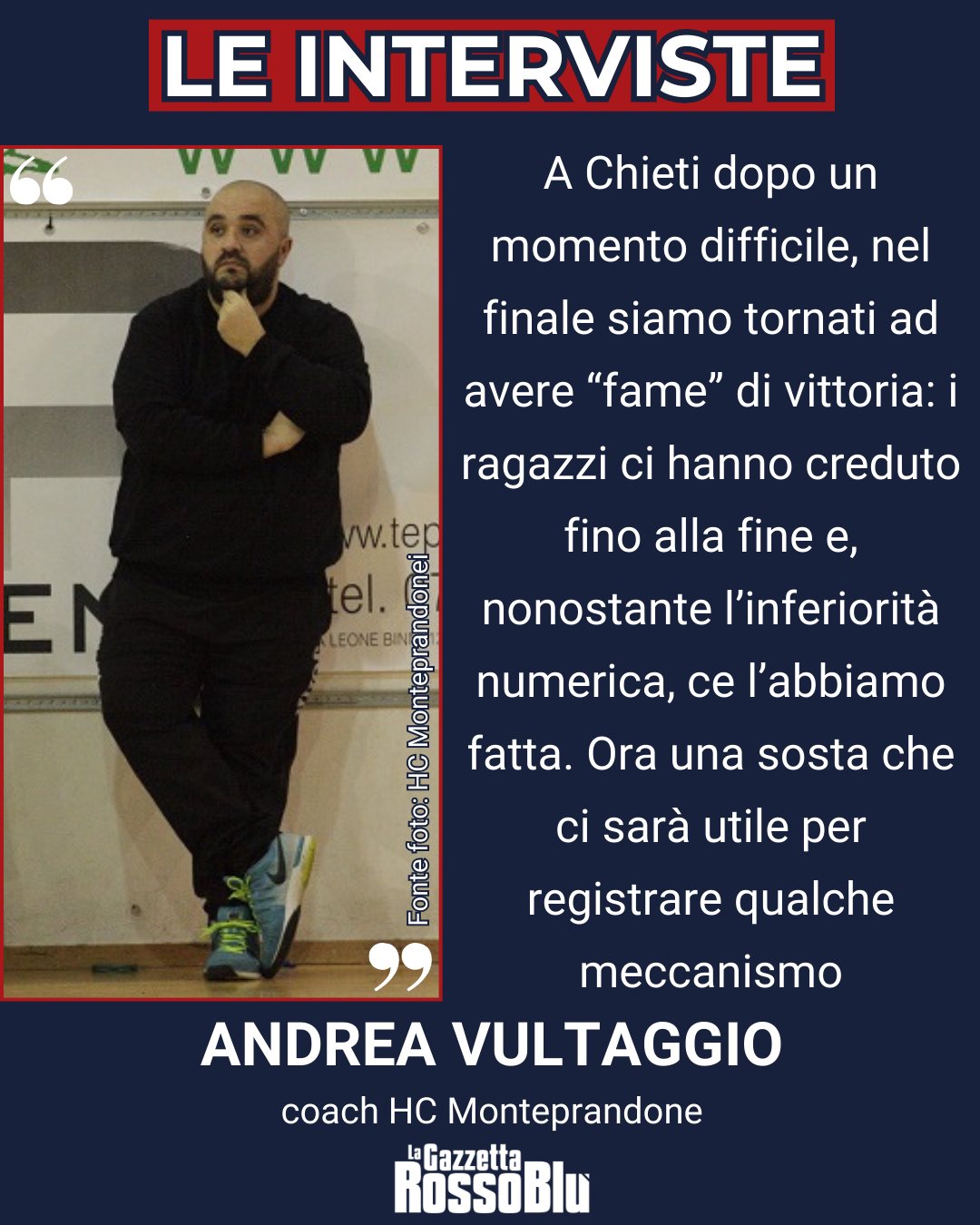 PALLAMANO 🤾‍♂

@hc_monteprandone, le parole del coach Andrea Vultaggio dopo la vittoria di Chieti 🎙

#andreavultaggio #vultaggio #pallamano #handball #serieasilver #pallamanomonteprandone #hcmonteprandone #monteprandone #grb #lagazzettarossoblù