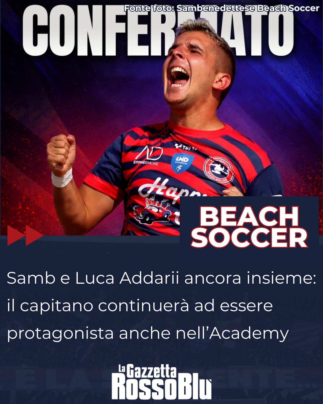 BEACH SOCCER ⚽🏖

@sambenedettese_beach_soccer 🔴🔵 e @addarii21 ancora insieme

#lucaaddarii #addarii #la21 #beachsoccer #lnd #leganazionaledilettanti #bs #grb #gazzettarossoblù #sambenedettesebeachsoccer #sambbeachsoccer #lagazzettarossoblù #happycarsamb