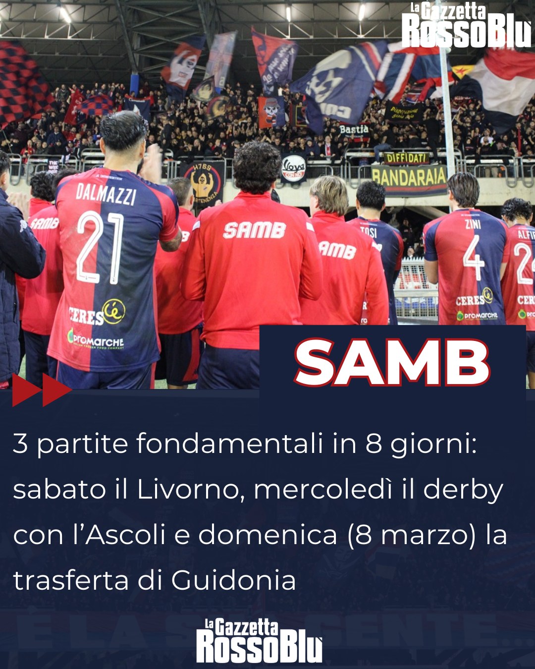 CALENDARIO 🗓

@u.s.sambenedettese 🔴🔵, 3 partite fondamentali in 8 giorni: in palio punti pesanti per cercare di risalire la classifica 📈

#samblivorno #samliv #grb #gazzettarossoblù #samb #sambenedettese #instagol #instafootball #lagazzettarossoblù #calcio #rossoblù #seriec #gironeb #legapro #seriecskywifi