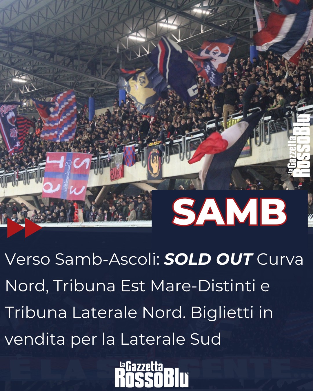 CLIMA DERBY 🔜

Riviera delle Palme 🏟 verso il SOLD OUT per il derby tra @u.s.sambenedettese 🔴🔵 e Ascoli. Aperta anche la Tribuna Laterale Sud

#samasc #sambascoli #stadiorivieradellepalme #prevendita #grb #gazzettarossoblù #samb #sambenedettese #instagol #instafootball #lagazzettarossoblù #calcio #rossoblù #seriec #gironeb #legapro #seriecskywifi