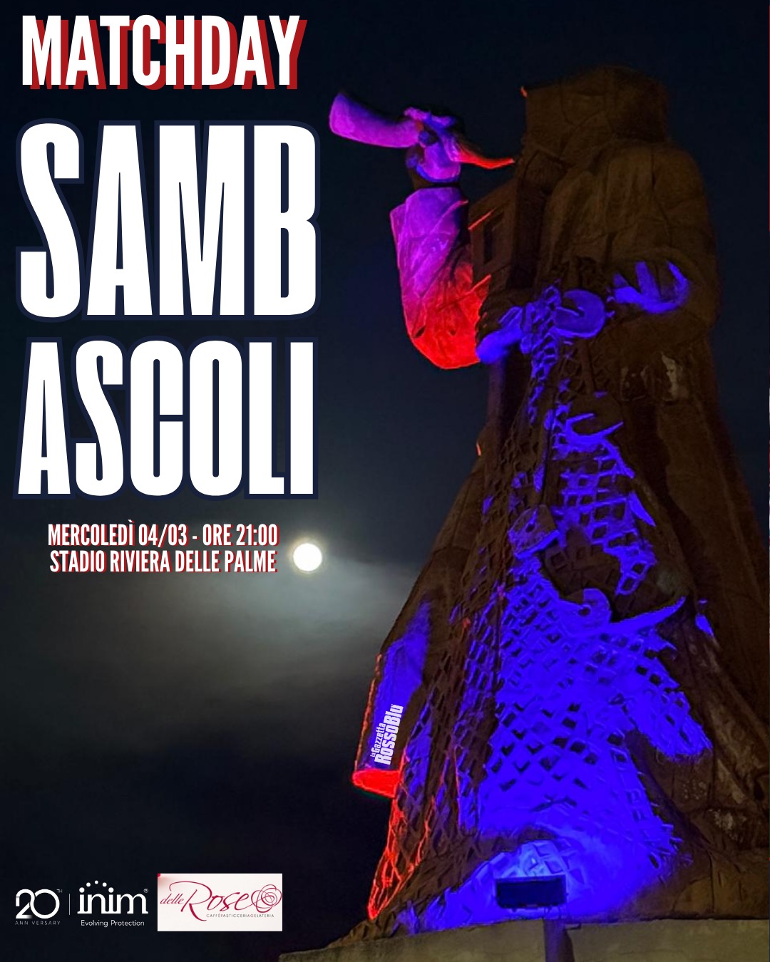 È IL GIORNO DEL DERBY ❗

Mercoledì 04/03/2026, ore 21:00, la madre di tutte le partite: @u.s.sambenedettese 🔴🔵 vs Ascoli, 30^ giornata di campionato 🏟 del girone B di Serie C Sky Wifi

#samasc #sambascoli #derby #matchday #grb #gazzettarossoblù #samb #sambenedettese #instagol #instafootball #lagazzettarossoblù #calcio #rossoblù #seriec #gironeb #legapro #seriecskywifi