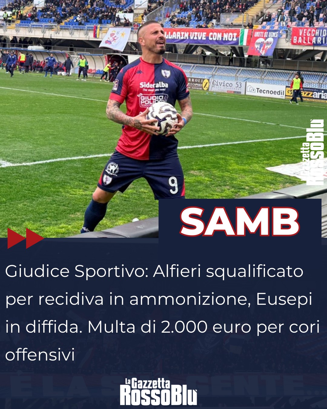 GIUDICE SPORTIVO 👨‍⚖

@u.s.sambenedettese 🔴🔵, Alfieri non ci sarà con l'Ascoli. Eusepi in diffida ⚠. Multa di 2.000 al club per cori offensivi

#giudicesportivo #grb #gazzettarossoblù #samb #sambenedettese #instagol #instafootball #lagazzettarossoblù #calcio #rossoblù #seriec #gironeb #legapro #seriecskywifi