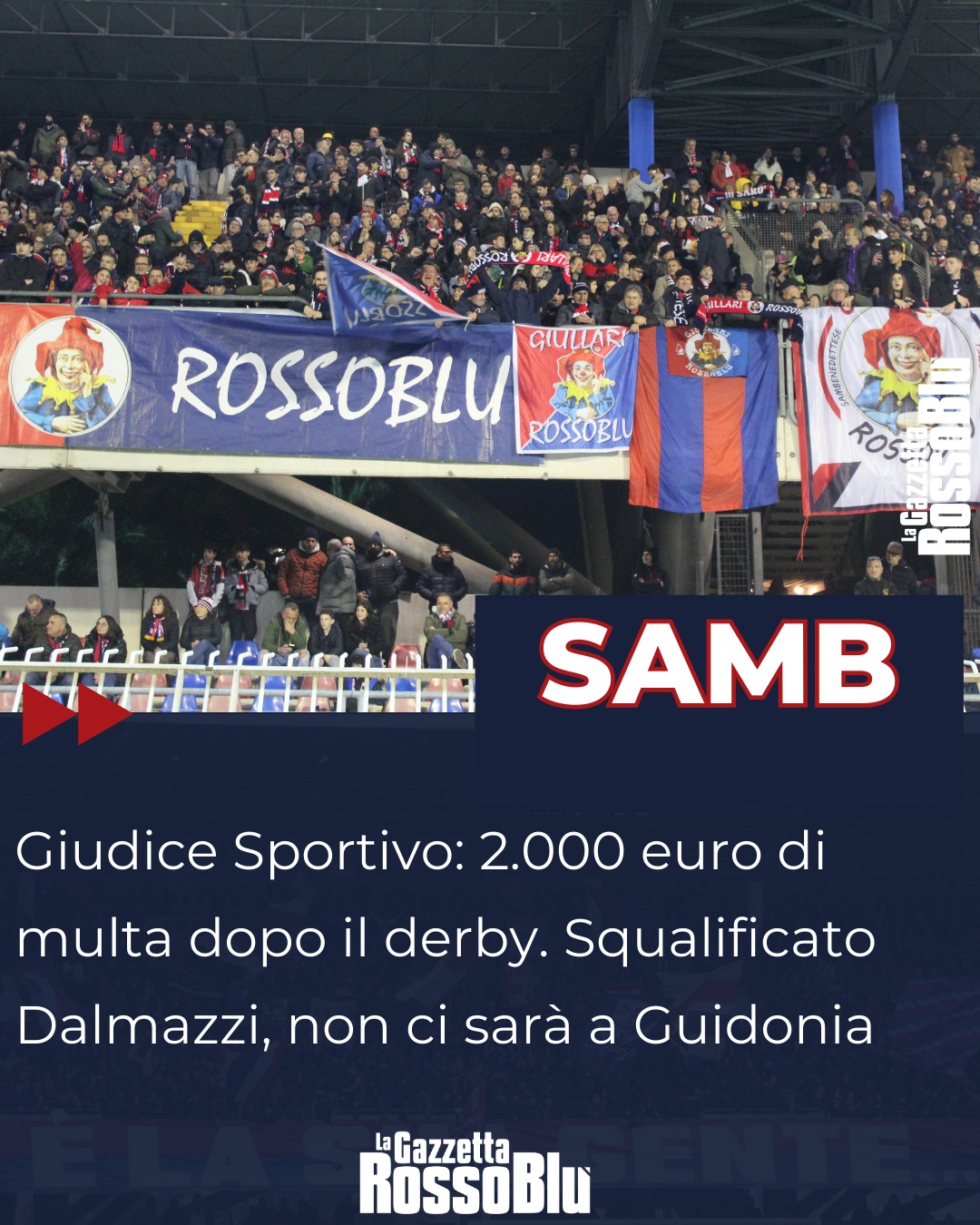 GIUDICE SPORTIVO 👨‍⚖

U.S. Sambenedettese, sanzione di 2.000 euro dopo il derby con l'Ascoli. Squalificato per un turno Dalmazzi, che salterà la trasferta di Guidonia ❌