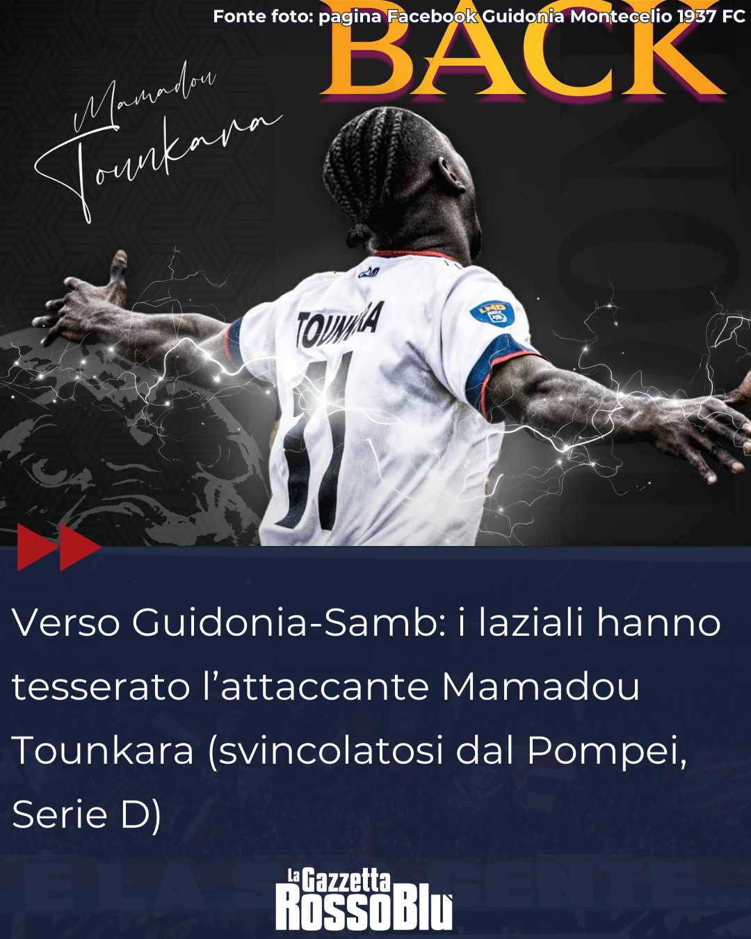 VERSO GUIDONIA 🏟

Anche il Guidonia nelle ultime ore ha "pescato" tra gli svincolati di Serie D: ufficiale il ritorno di Mamadou Tounkara

#guidoniamontecelio #guidonia #mamadoutounkara #tounkara #calciomercato #mercato #guisam #guidoniasamb #seriec #gironeb #grb #lagazzettarossoblù #legapro