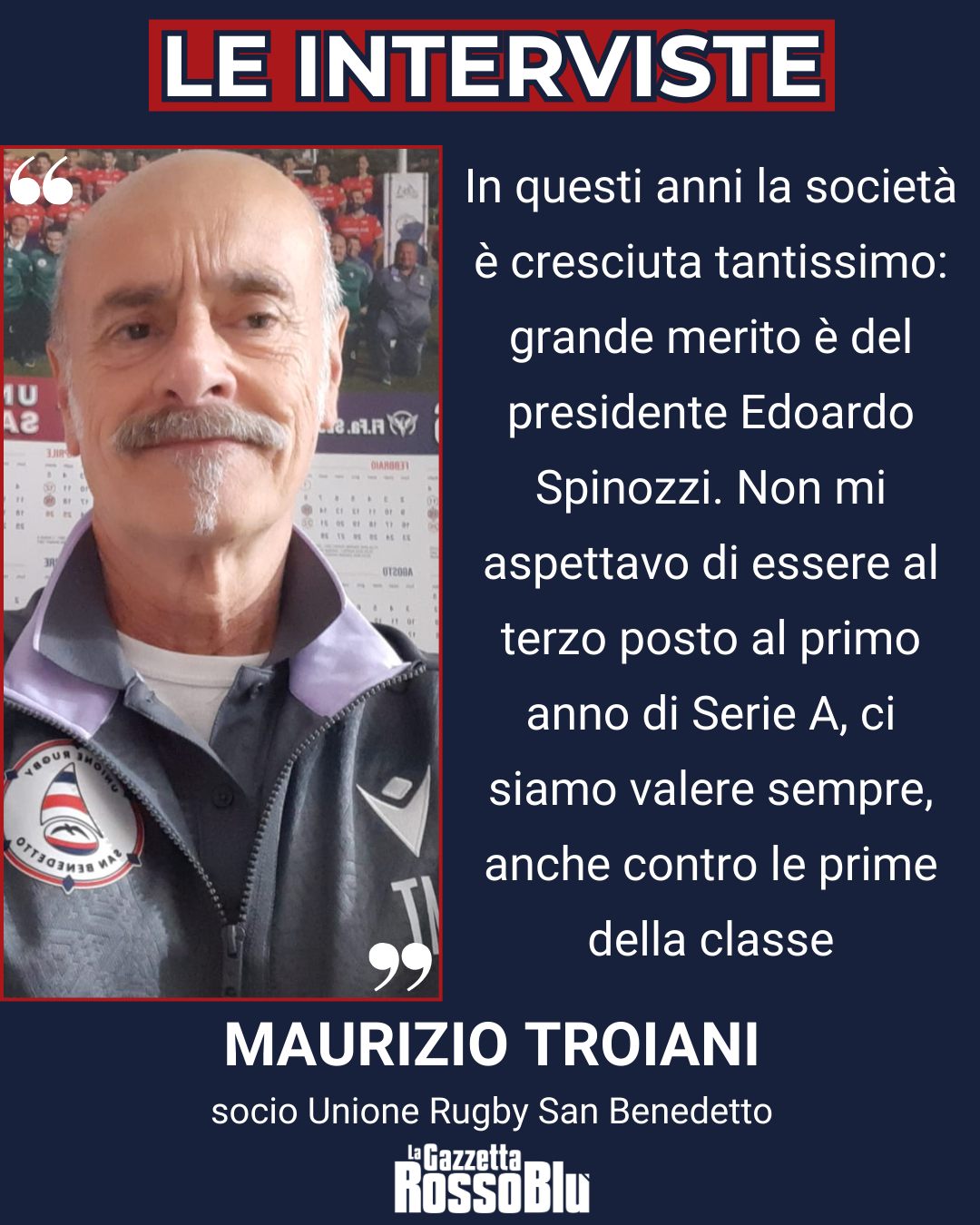 RUGBY 🏉

@unione_rugby_samb 🔴🔵, le parole di Maurizio Troiani 🎙

#mauriziotroiani #troiani #unionerugbysanbenedetto #ursbt #unionerugbysbt #fifasecurity #rugby #seriea #grb #gazzettarossoblù #lagazzettarossoblù