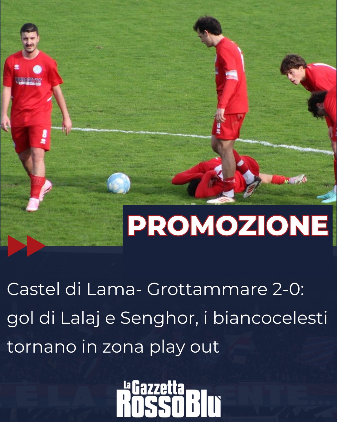 PROMOZIONE ⚽

@grottammarecalcio ⚪🔵 sconfitto a Castel di Lama: decidono i gol di Lalaj nel primo tempo e Senghor nella ripresa

#casteldilamagrottammare #calcio #marche #promozione #gironeb #grottammare #grottammarecalcio #grb #lagazzettarossoblù