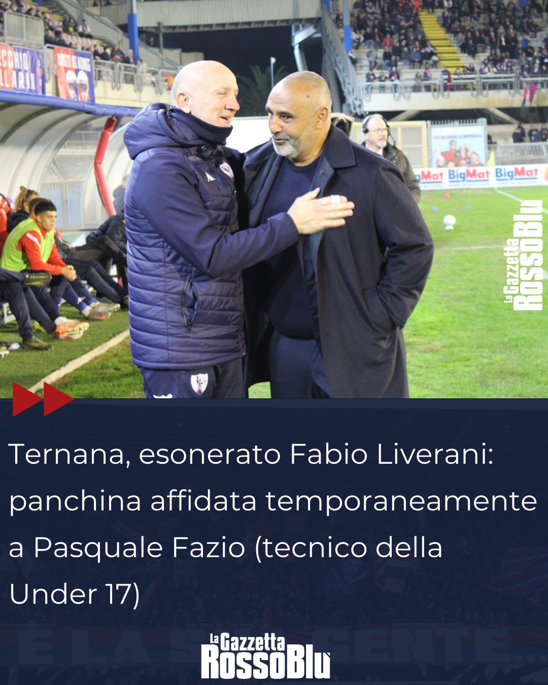 TERNANA 🔎

La Ternana, prossimo avversario della Samb, cambia guida tecnica: esonerato Fabio Liverani, panchina affidata temporaneamente a Pasquale Fazio dell'Under 17

#ternana #tersam #ternanasamb #fabioliverani #liverani #pasqualefazio #fazio #grb #gazzettarossoblù #samb #sambenedettese #instagol #instafootball #lagazzettarossoblù #calcio #rossoblù #seriec #gironeb #legapro #seriecskywifi