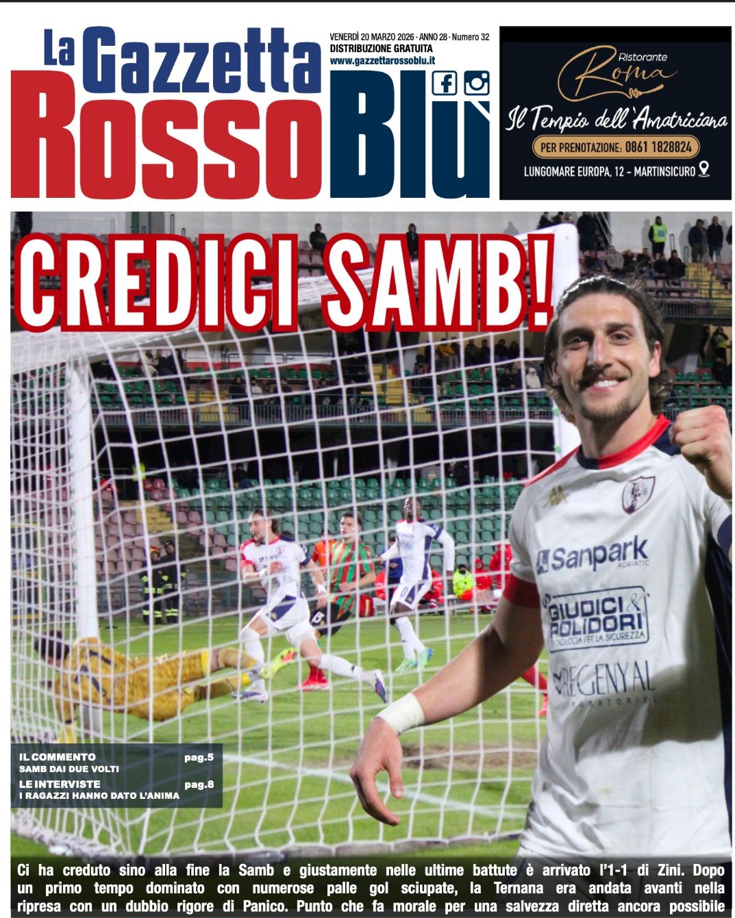 Serie C girone B - 33^ giornata
Ternana-Samb 🏟
La nostra prima pagina 📰

#ternanasamb #tersam #primapagina #copertina #grb #gazzettarossoblù #samb #sambenedettese #instagol #instafootball #lagazzettarossoblù #calcio #rossoblù #seriec #gironeb #legapro #seriecskywifi