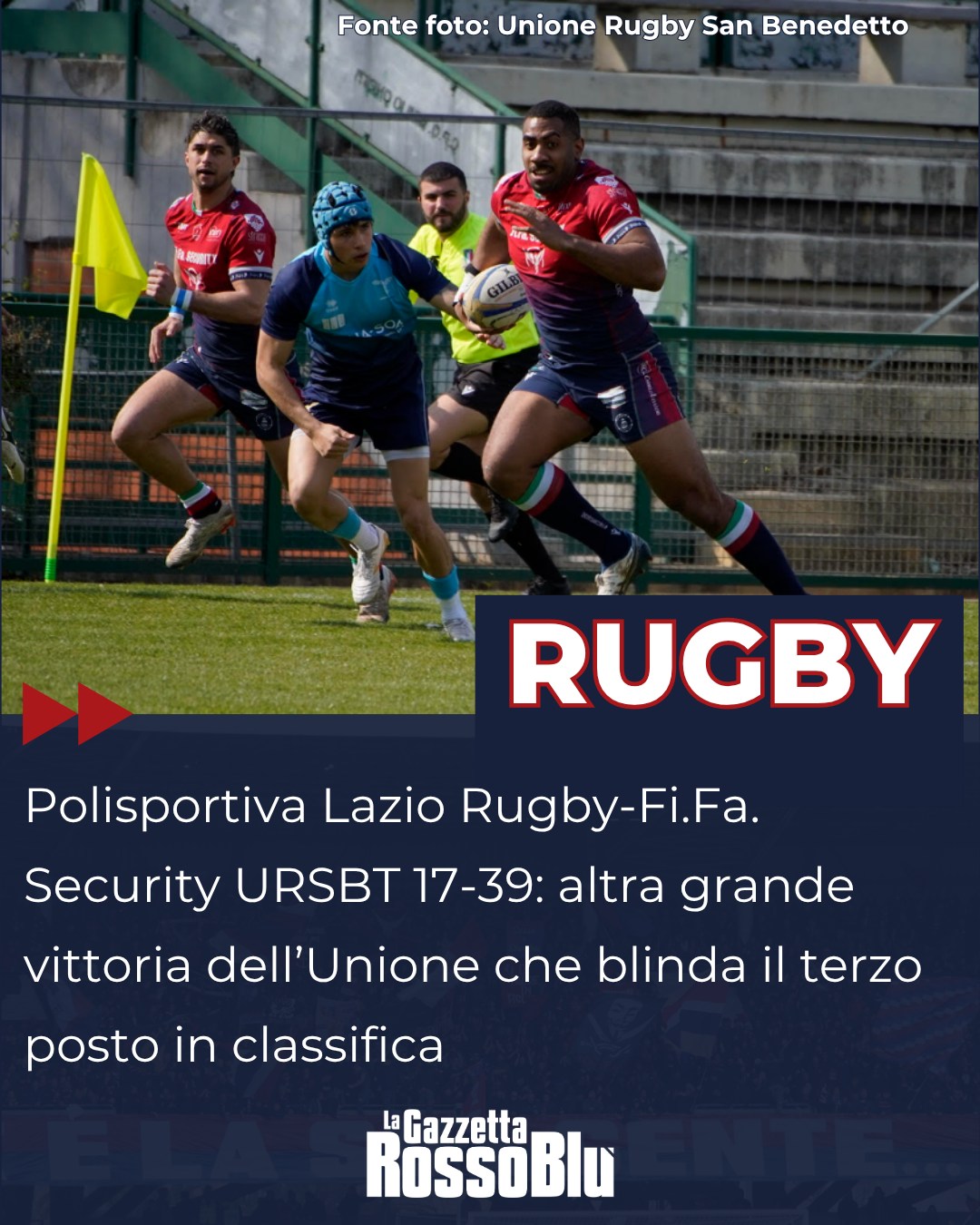 RUGBY 🏉

L'@unione_rugby_samb 🔴🔵 passa alla grande in casa della Polisportiva Lazio e blinda il terzo posto in classifica 📈

#polisportivalaziorugby #polisportivalazio #unionerugbysanbenedetto #ursbt #unionerugbysbt #fifasecurity #rugby #seriea #grb #gazzettarossoblù #lagazzettarossoblù