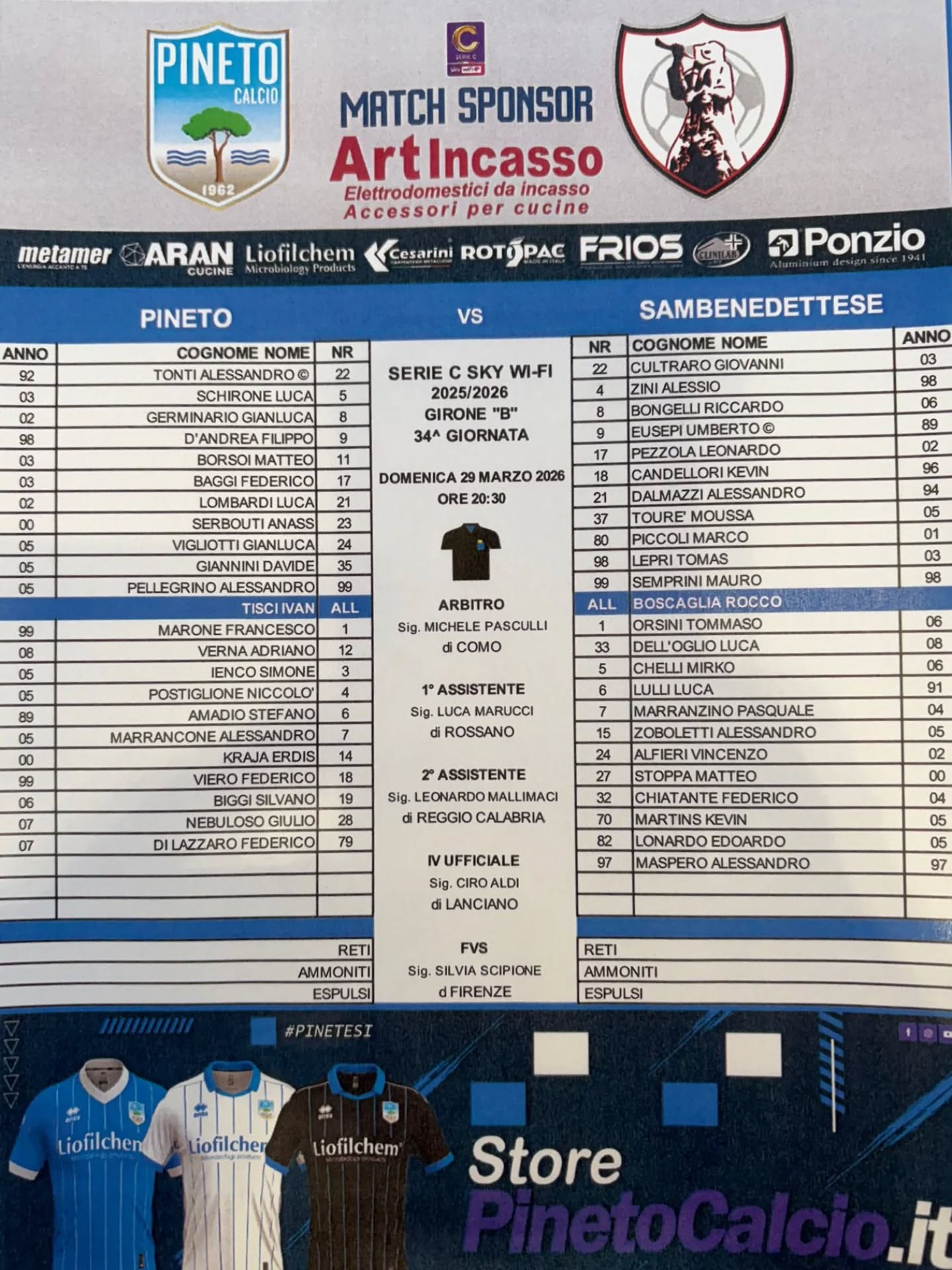 Pineto-@u.s.sambenedettese🔴🔵

FORMAZIONI UFFICIALI: Boscaglia lancia Semprini dall'inizio in coppia con Eusepi

#seriec #pensam #pinetosamb